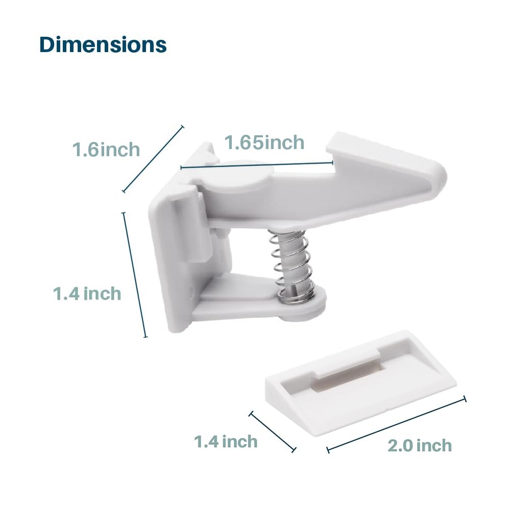 Inaya 16-Pack Cabinet Locks, Child Safety Latches - Baby Proofing Cabinets and Drawer Locks - 3M Adhesive - No Drilling & No Tools Required - Child Proof Your Home