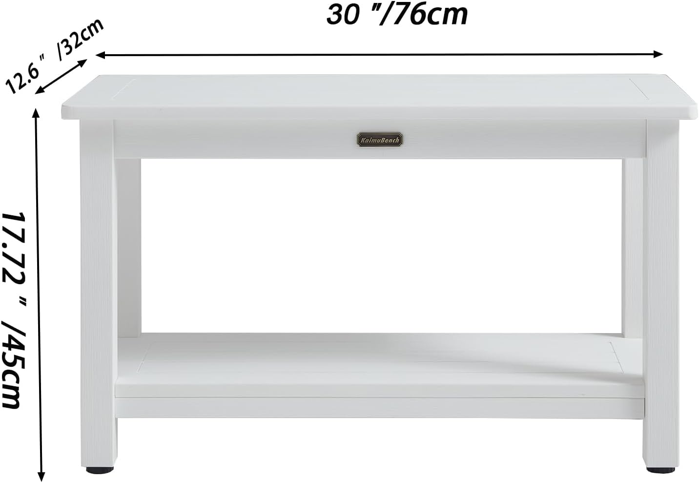 30'' Heavy Duty Shower Bench for Inside Shower, White Poly Bath Stool for Shaving Legs, Waterproof Spa Bath Chair Seat with Adjustable Feet, Non-Slip, Weight Capacity 700LBS (30 x 13 Inches)