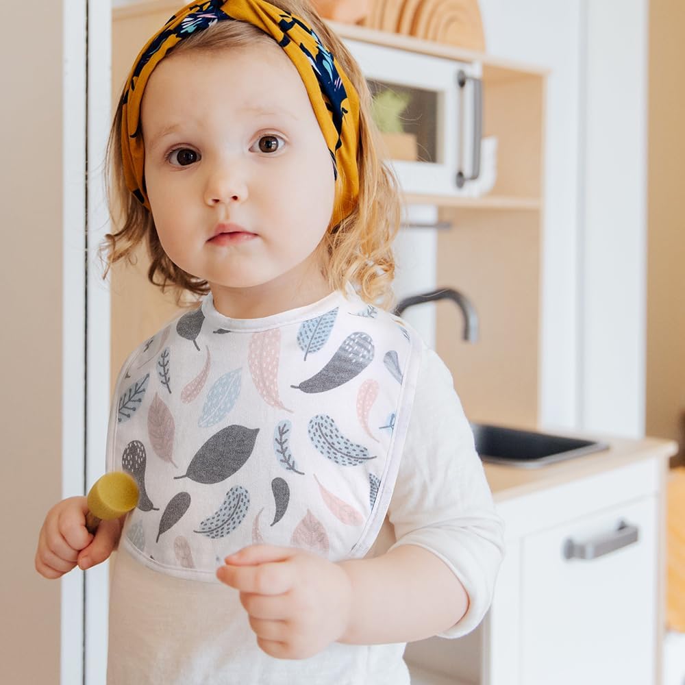 7 Pack Baby Cotton Absorbent Bibs for Drooling Teething