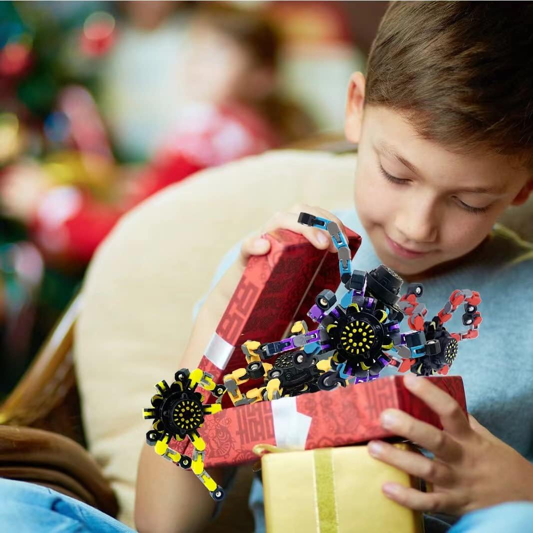 36Pack Fingertip Gyro Toy Fingertip Mechanical Top DIY Deformation Robot Metal Transformabl Gyro Spinners Funny Finger Chain Robot Toy Fidget Spinners Stress Relief ADD ADHD Astium for Kids Adults