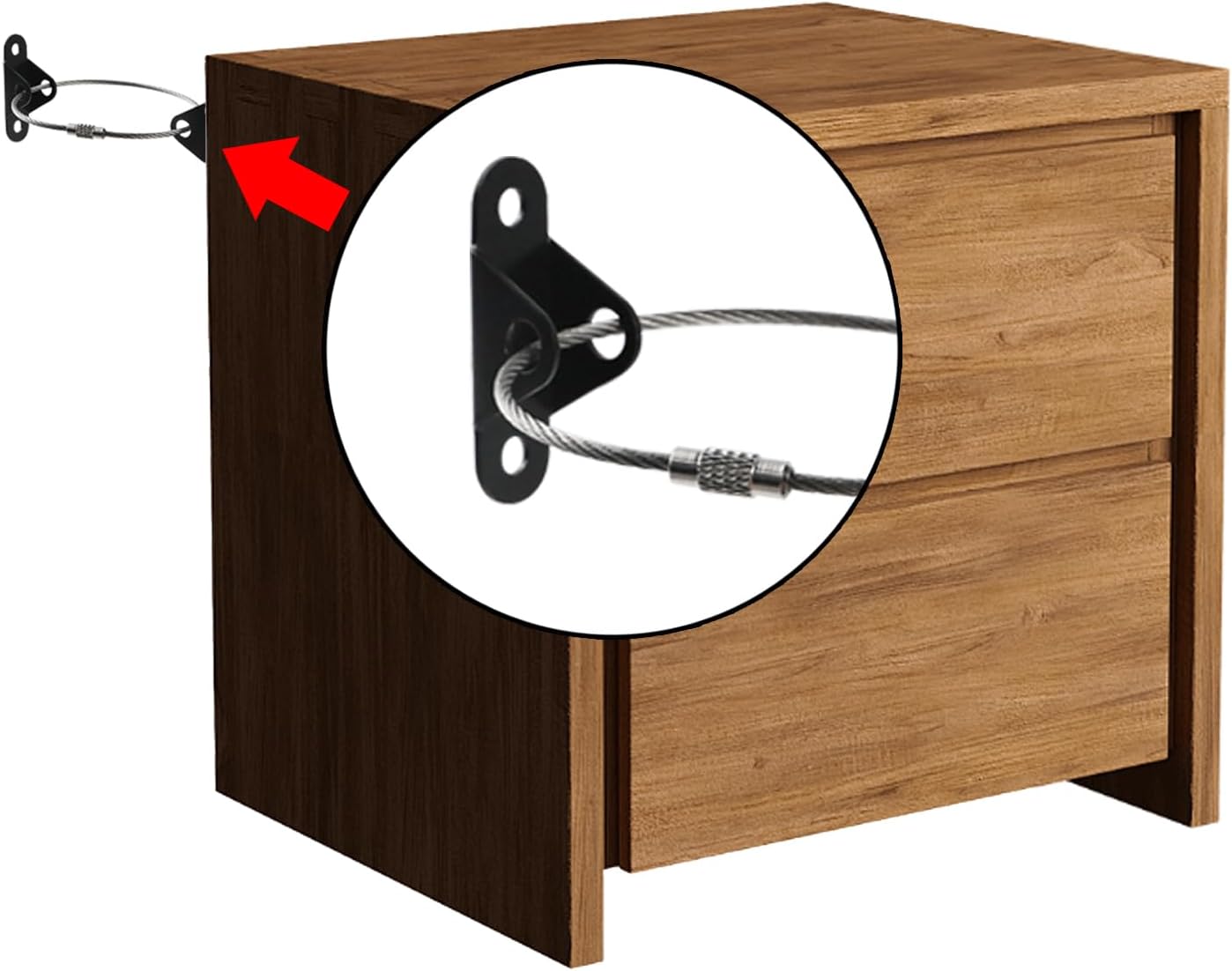 Oedema 10 Pcs Furniture Anchors Furniture Straps Anti Tip Furniture Anchor Securing Cabinet Bookcase Dresser Wall Anchors, Black