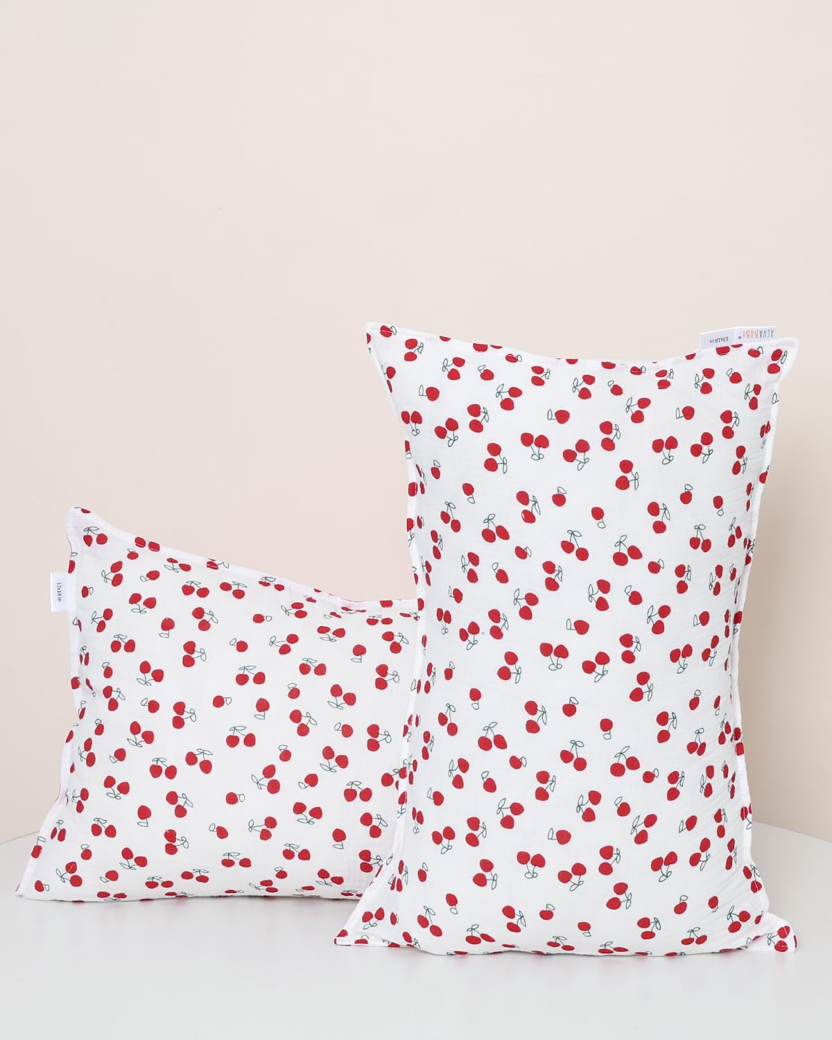 ALVABABY Toddler Pillowcases 2 Pack Muslin Cotton Kids Pillow Cover Fit 13"x 18" or 12"x16" Envelope for Girl Boy Sleepy Travel 2TPM01A