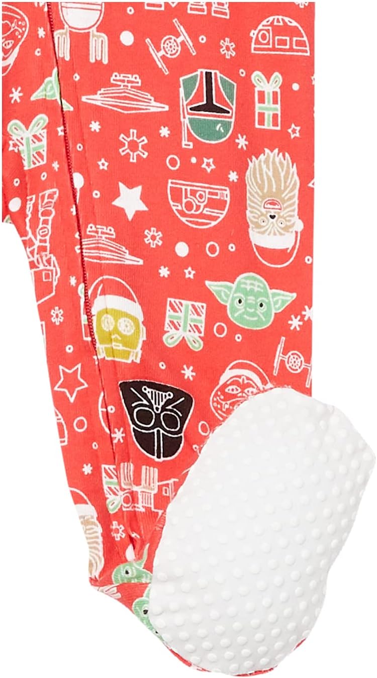 Amazon Essentials Disney | Marvel | Star Wars Unisex Babies' and Toddlers' Snug-Fit Cotton Footed Pajamas, Multipacks