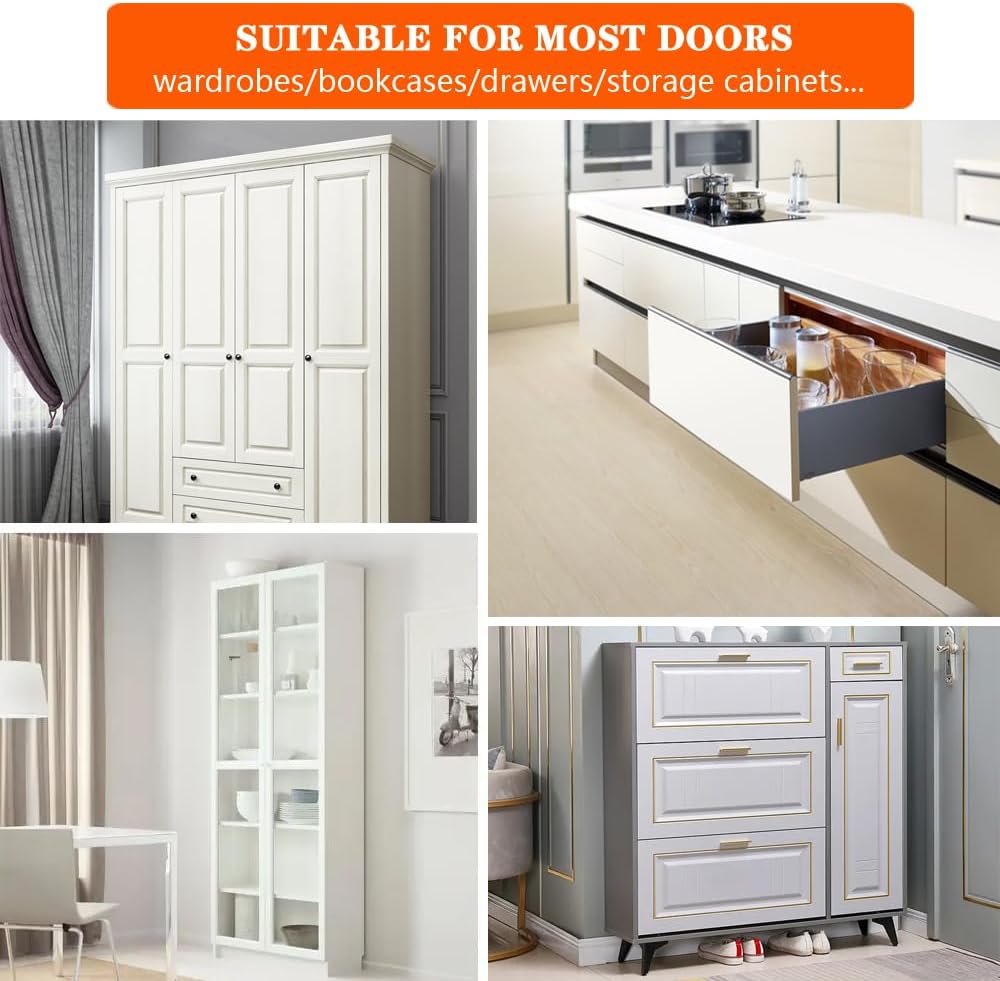 4 Pack Cabinet Latch Double Roller Catch for Cupboard Closet Cabinet Door Latches and Catches, Bronze