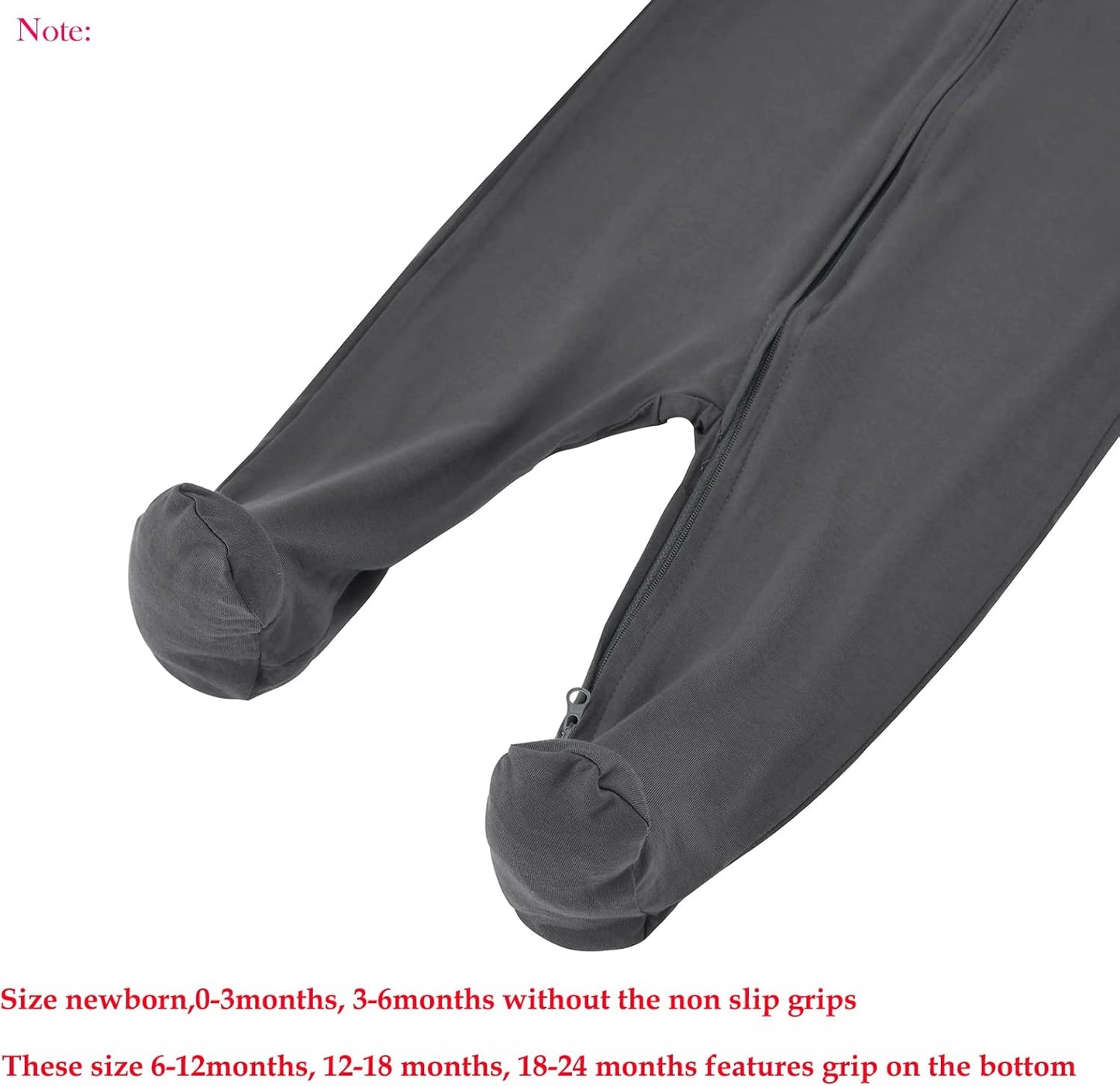 Aablexema Baby Zipper Pajamas Bamboo Rayon, 3pcs Unisex Infant Onesie with Mitten Long Sleeve Footed Pjs