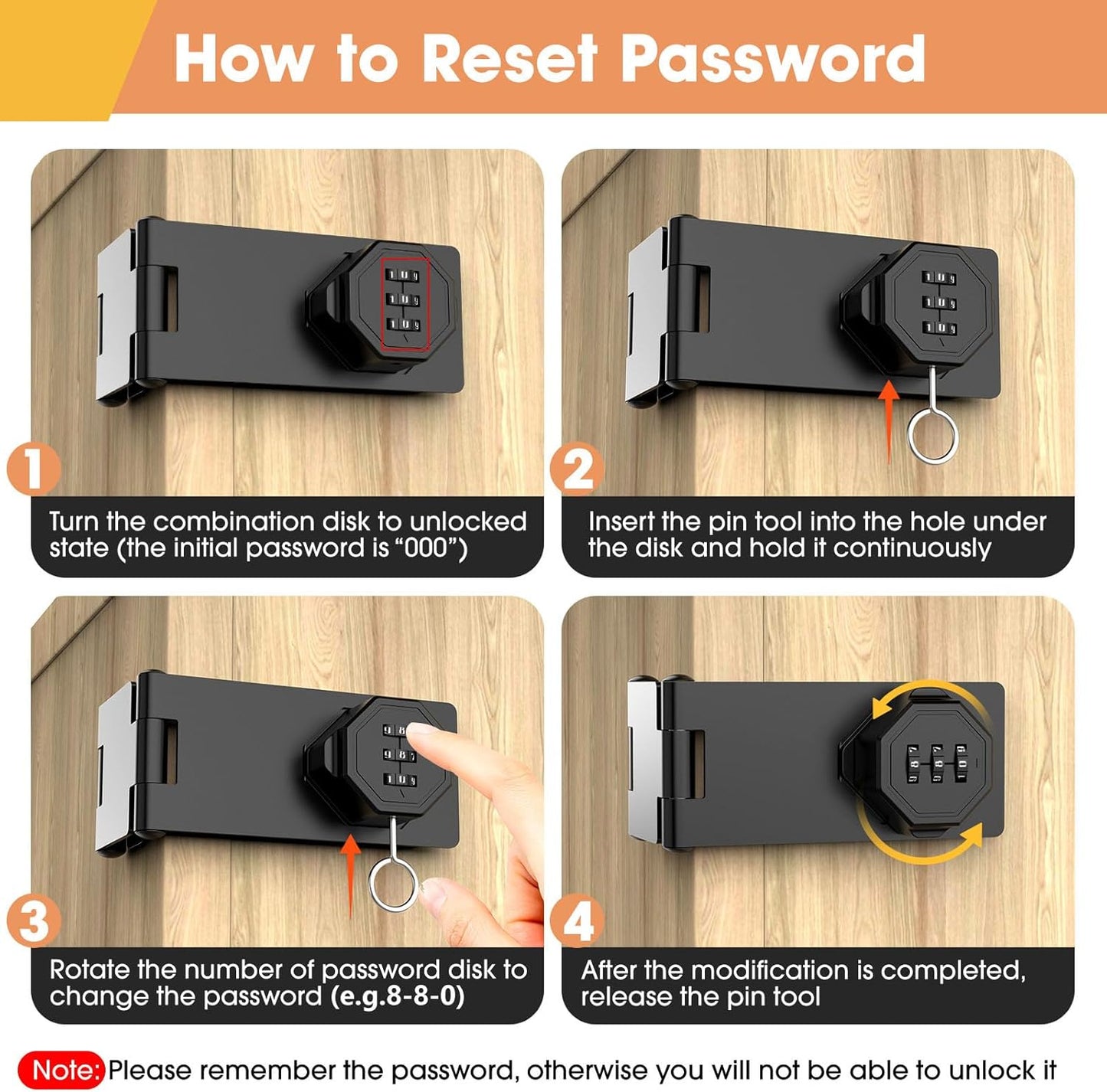 90 Degree Cabinet Locks with Combination, Mechanical Folding Door Latch, Keyless Password Rotary Hasp Latch Lock for Office File Cabinet, Drawers, Locker, Small Door, Cupboard (1, Black)