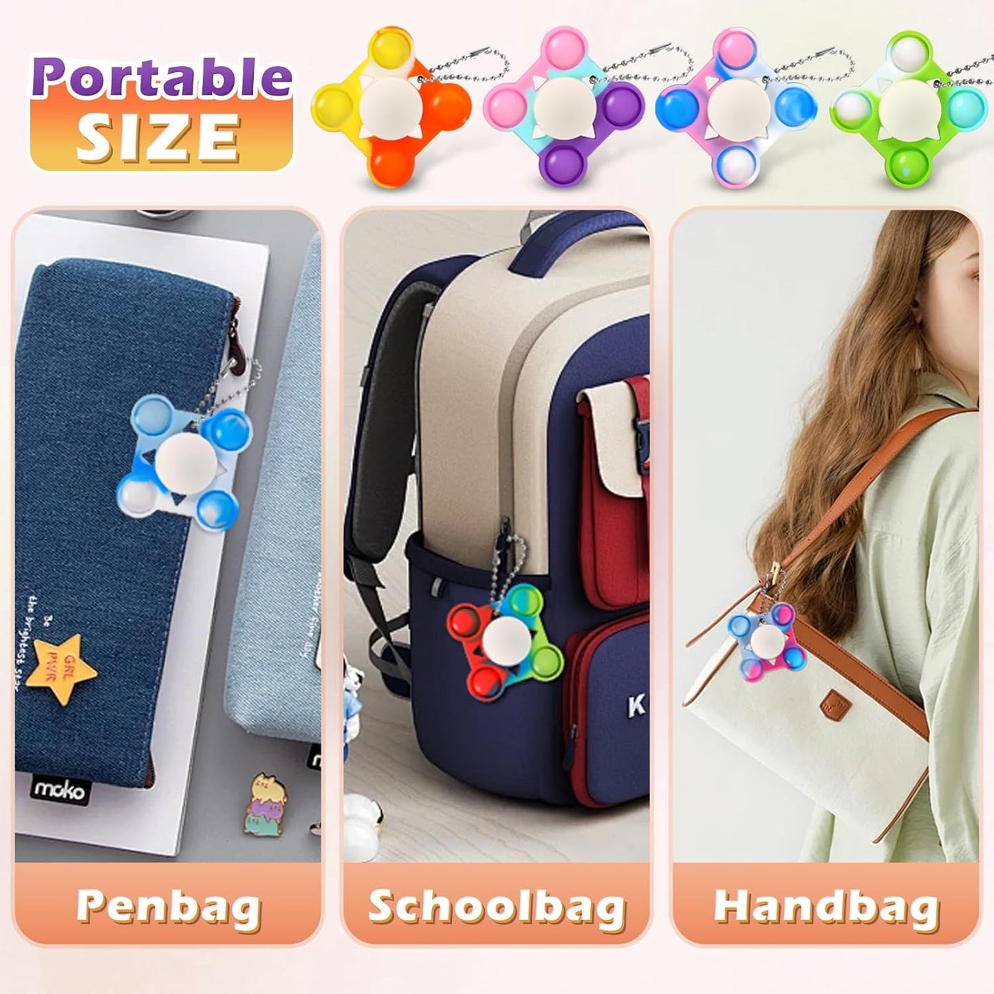 42 PCS Pop Fidget Spinners - Colorful Party Favors for Kids - Sensory Toys for Stress Relief and Anxiety - Classroom Prizes,Goodie Bag Stuffers,Birthday Gifts