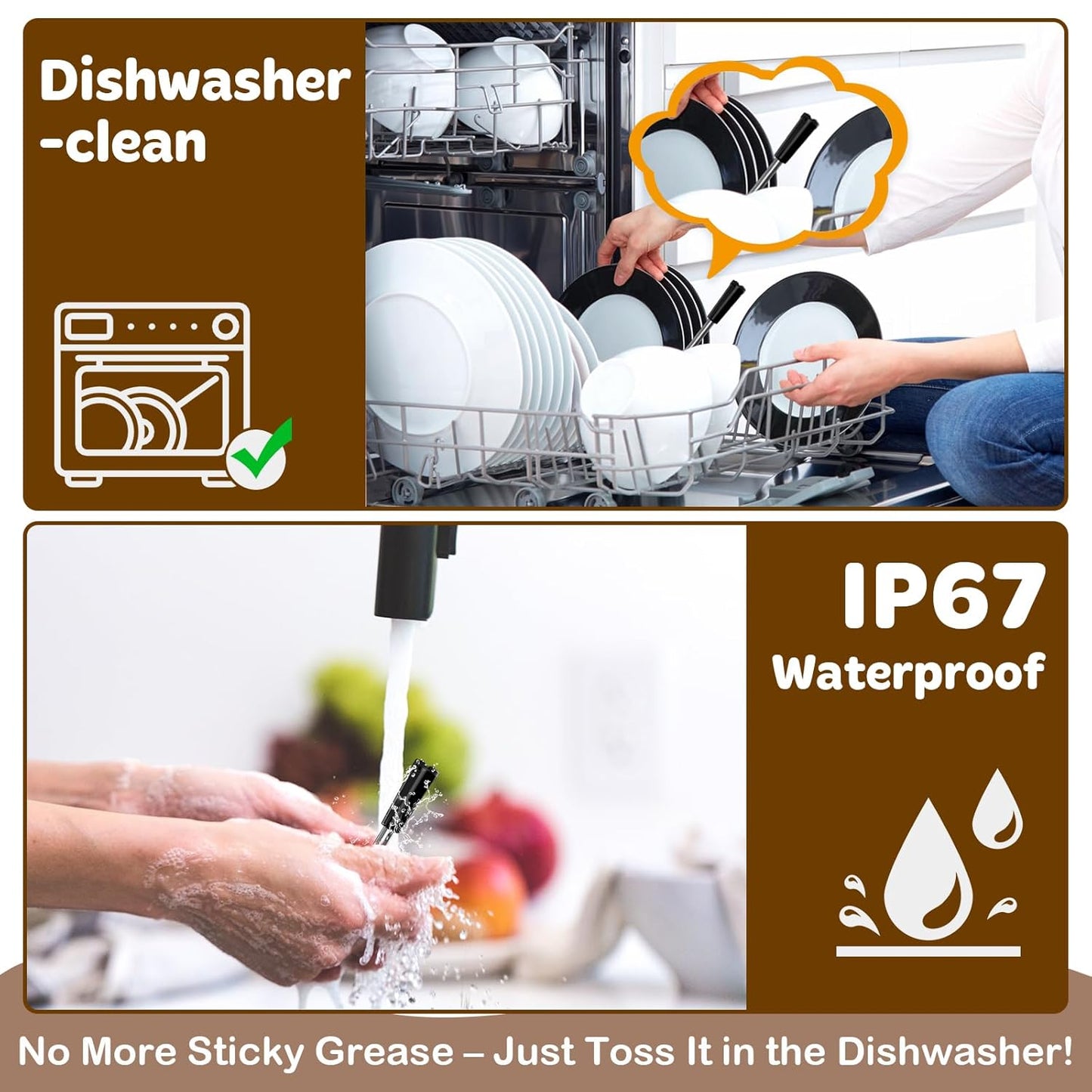 Accurate Smart Wireless Meat Thermometer - 4 Probes, Long Range Bluetooth, Real-time Alerts, Dishwasher Clean, Waterproof, Digital Cooking Thermometer for Grill, BBQ, Oven, Smoker