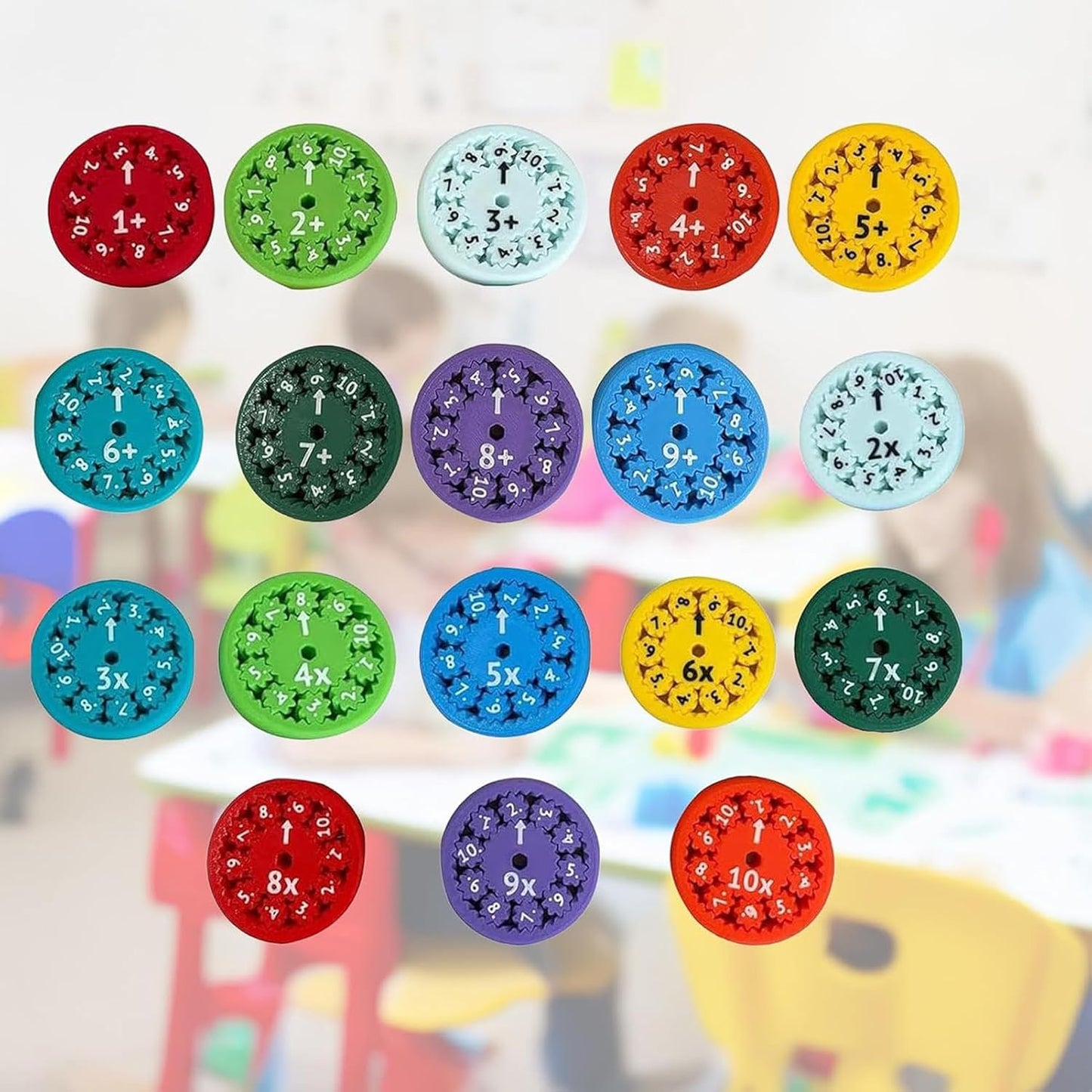 9Pcs Math Fidget Spinners, Math Fidget Toy, Math Facts Fidget Spinners for All Kids - Fidget Learning Game Toy Anxiety Relief Toys for Kids Autism (Multiply Or Divide)