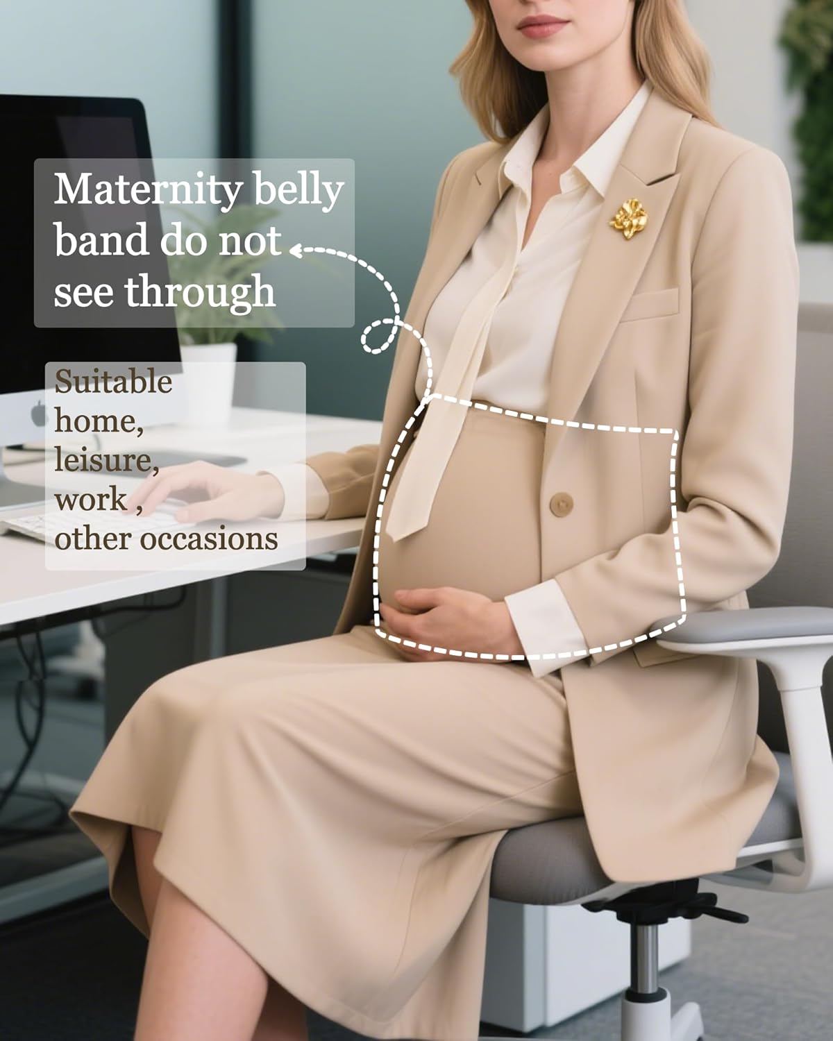 3 Pack Maternity Belly Bands for Pregnant Women Cotton Stretch Ribbed Pregnancy Support Belt Pants Extender