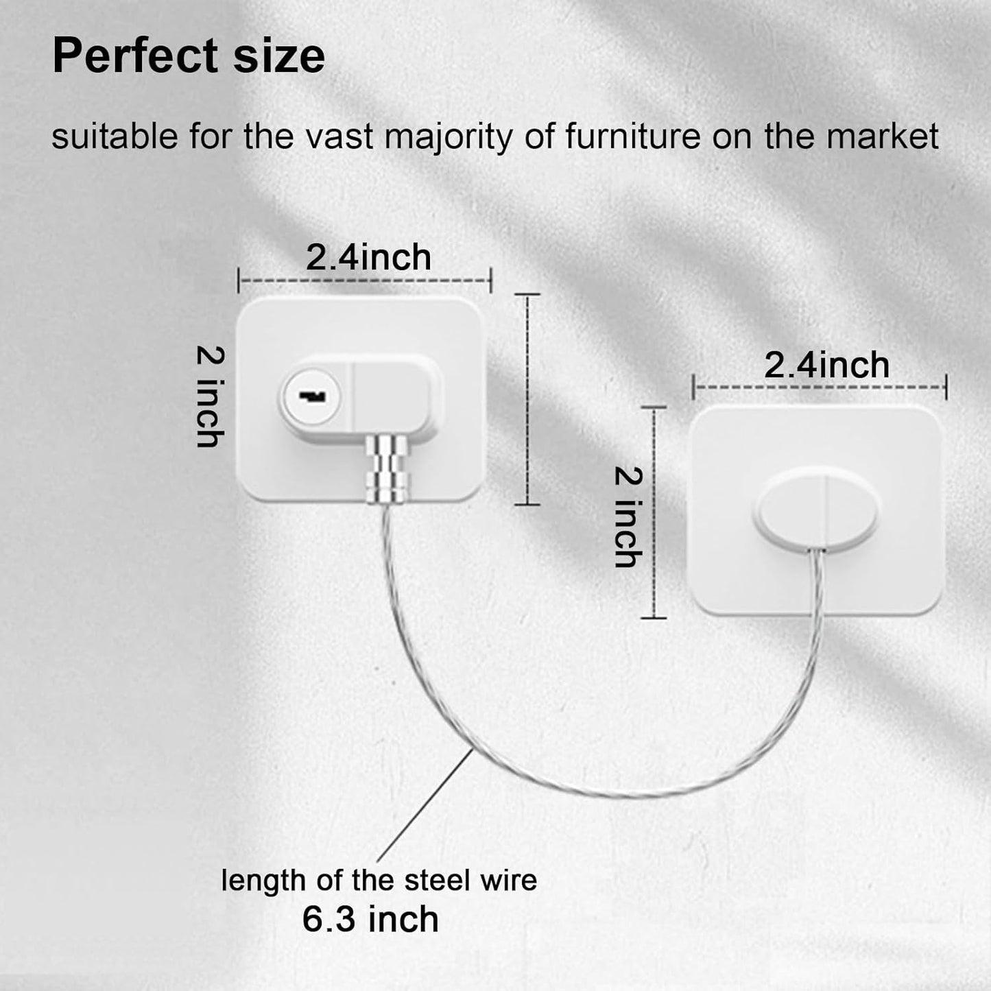 Fridge Lock (4 Pack),Refrigerator Lock with Keys,for Fridge, Cabinet Locks, Drawers, Dishwasher, Toilet and Child Safety Cabinet Locks, 3M Adhesive No Drilling (White 4pcs)