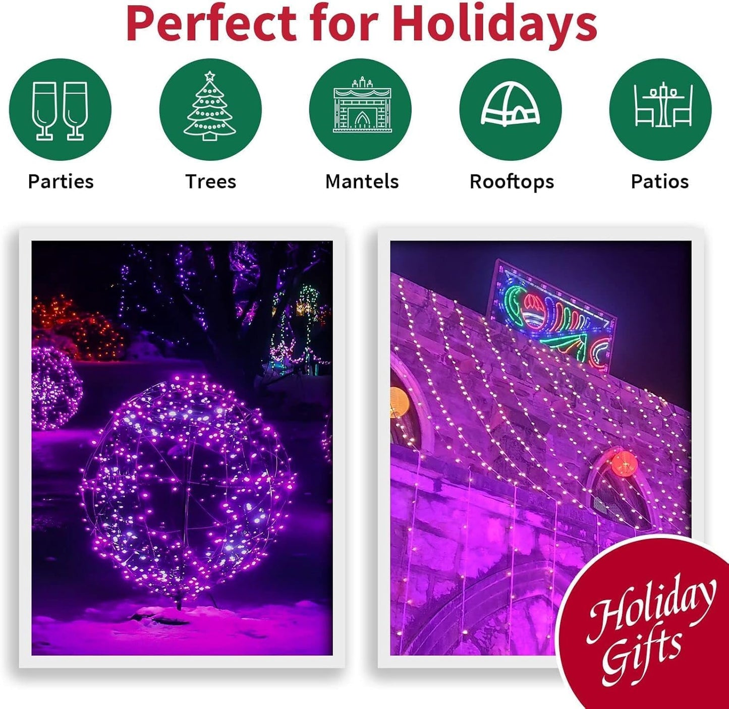66ft Halloween Decorative Mini Lights, 200 LED Transparent Wire Fairy Starry String Lights Plug in, 11 Lighting Modes, for Halloween Decoration Outdoor Xmas Tree Party Decoration (Purple)