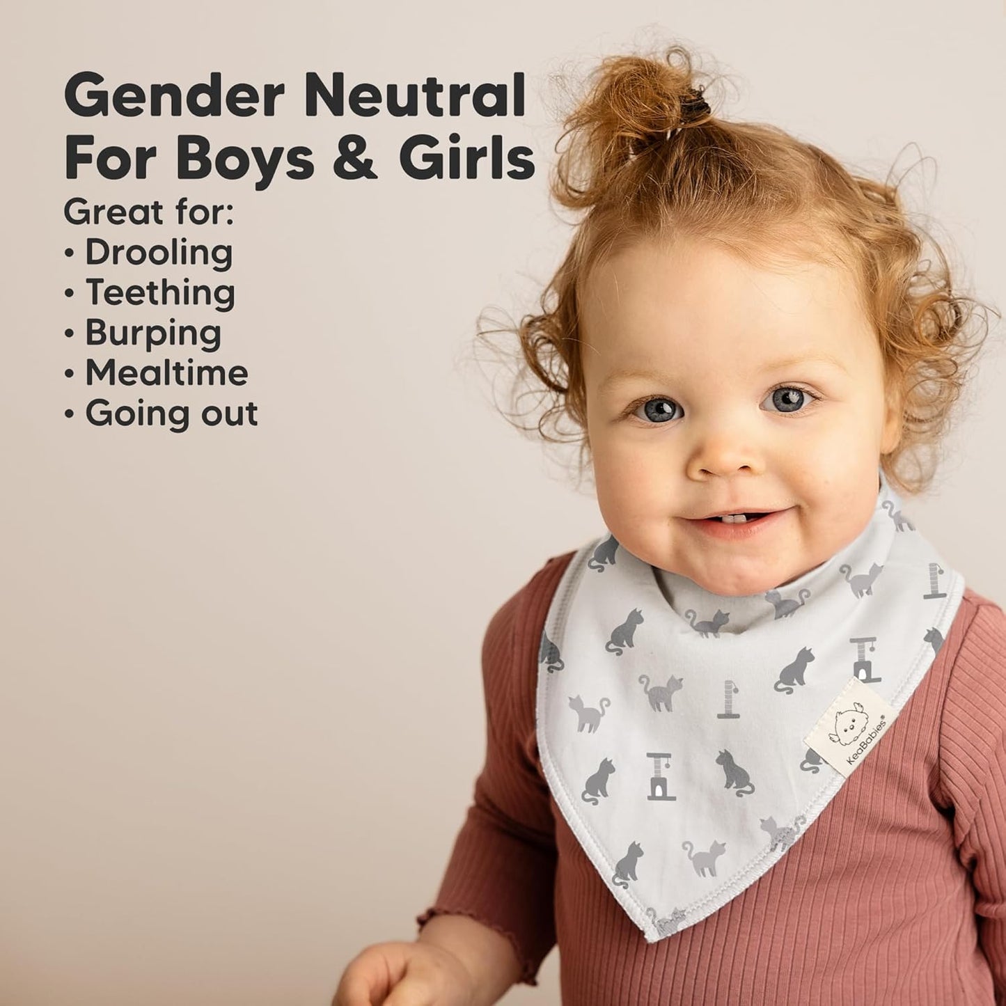 10-Pack Organic Baby Bandana Bibs for Girls - Super Absorbent Triangle Baby Bibs for Drooling and Teething Infant, 100% Cotton Extra Soft for Newborn, Infant 0-36 Months (Mesozoic)