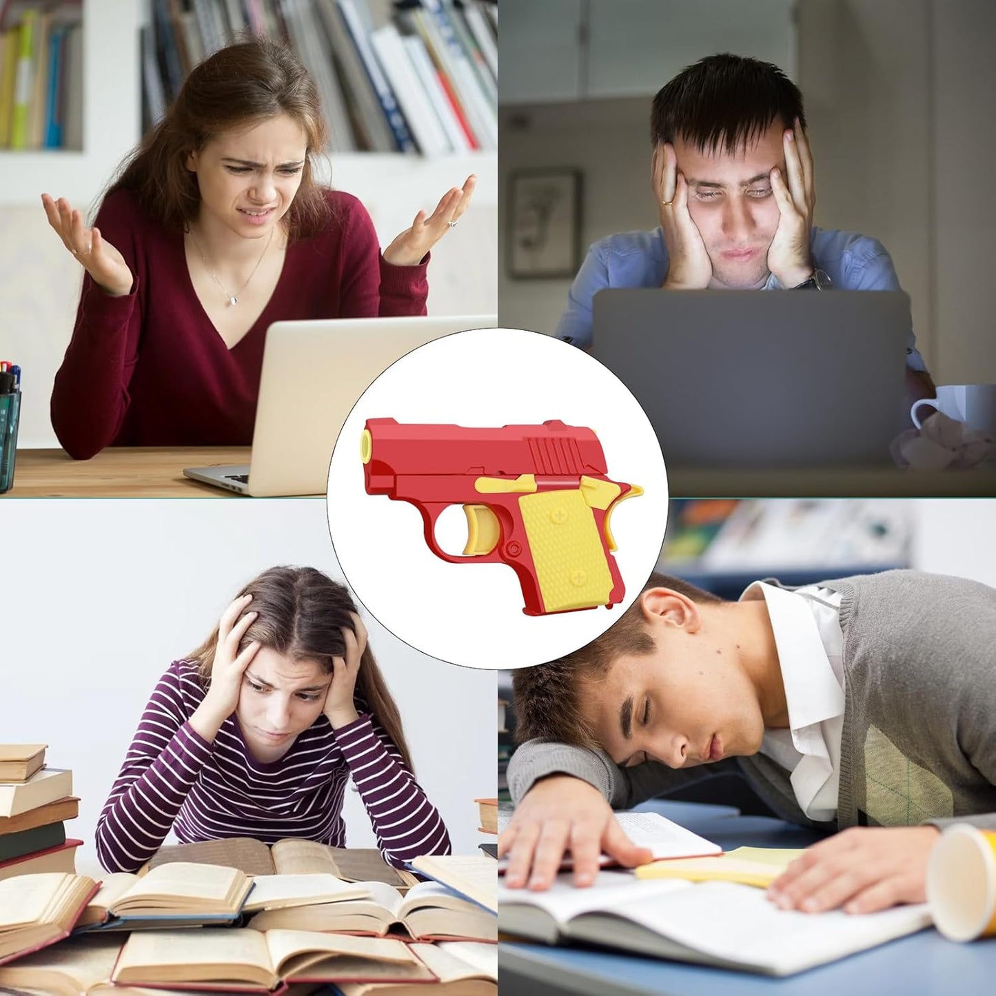 1911 3D Printed Small Pistol Toys Gravity Gun Toy Pístol Fidget Toys Adults Stress Relief Pistol Toy Sensory Toys for Kids Friends Christmas Birthday Gift-Red