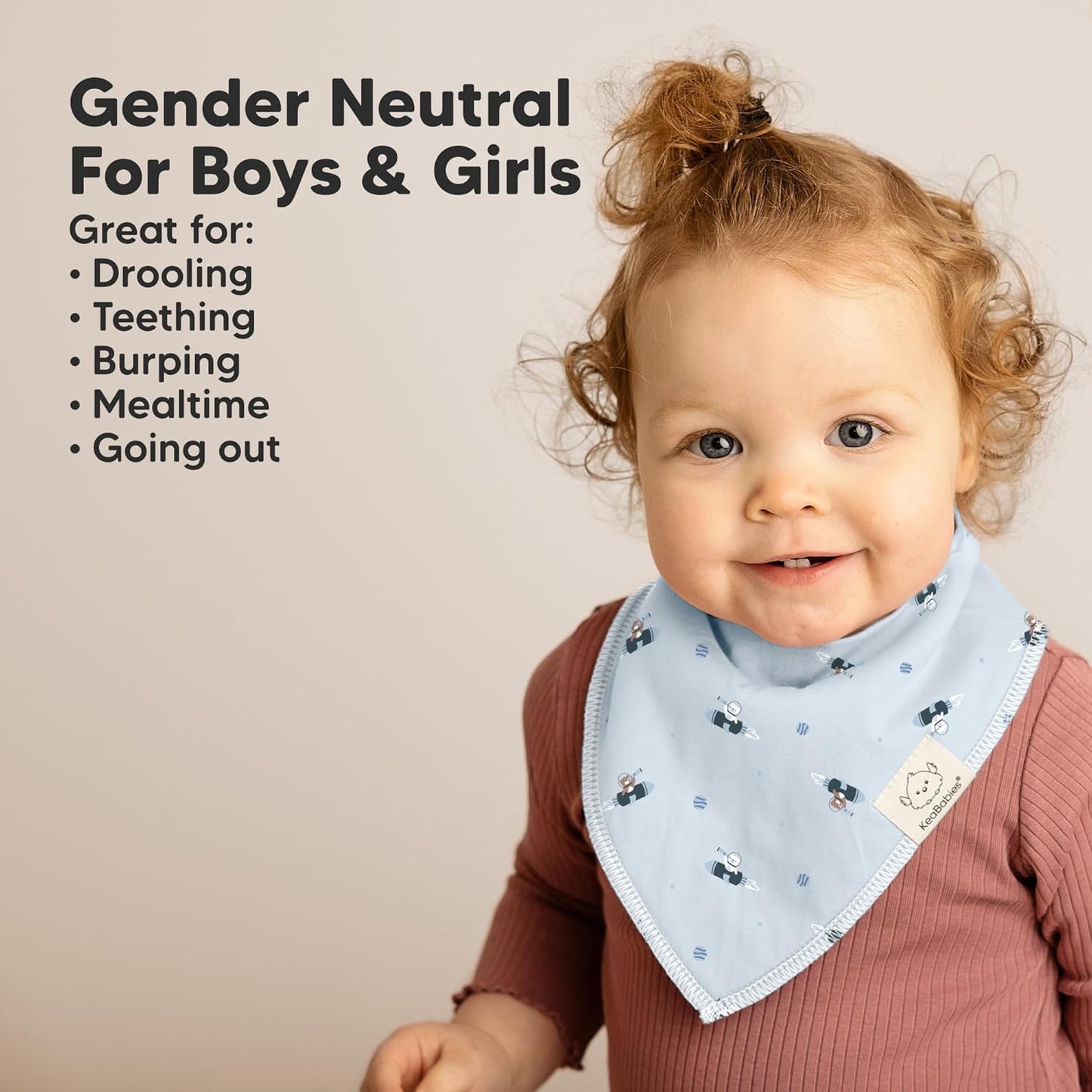 8-Pack Organic Baby Bandana Bibs for Boys, Girls - Super Absorbent Triangle Baby Bibs for Drooling and Teething Infant, 100% Cotton Extra Soft for Newborn, Infant 0-36 Months (Cosmo)