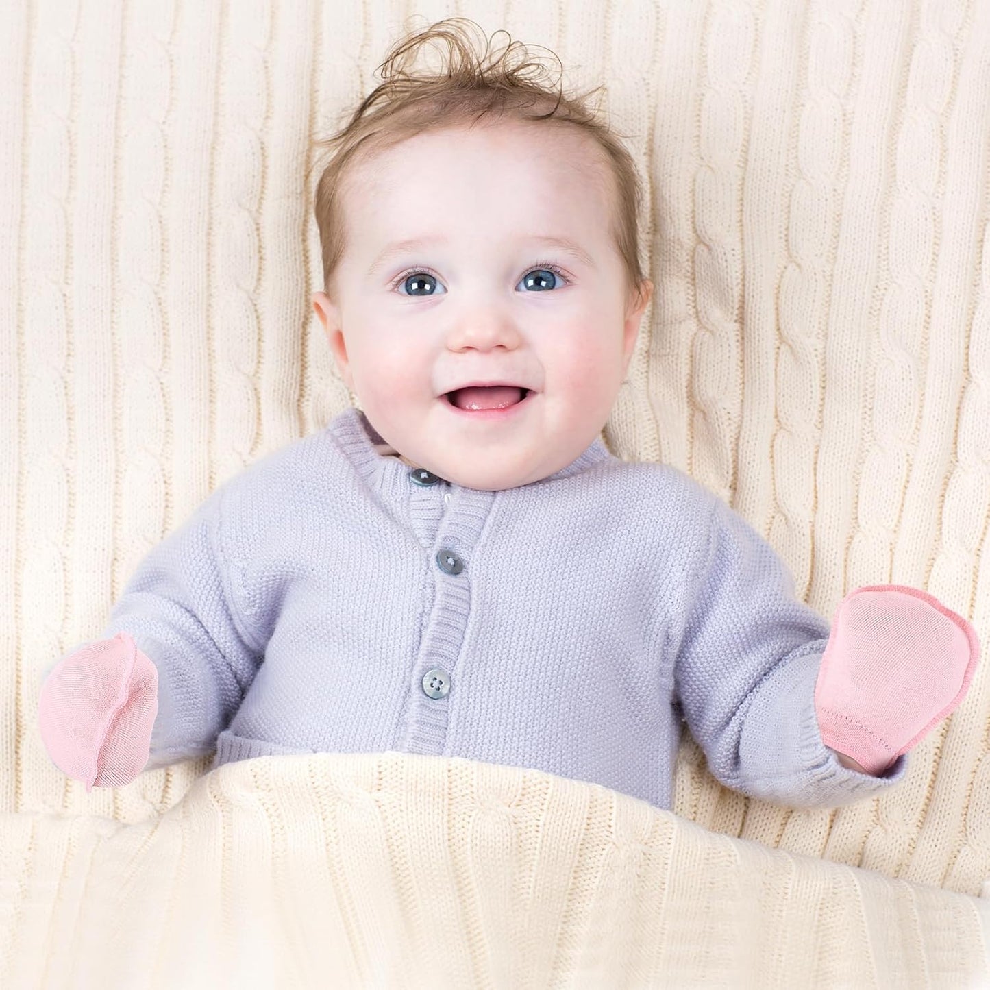 9 Pairs Newborn Baby Boys Girls Mittens 0-6 Months Infant Toddler Mittens No Scratch Solid Color Gloves