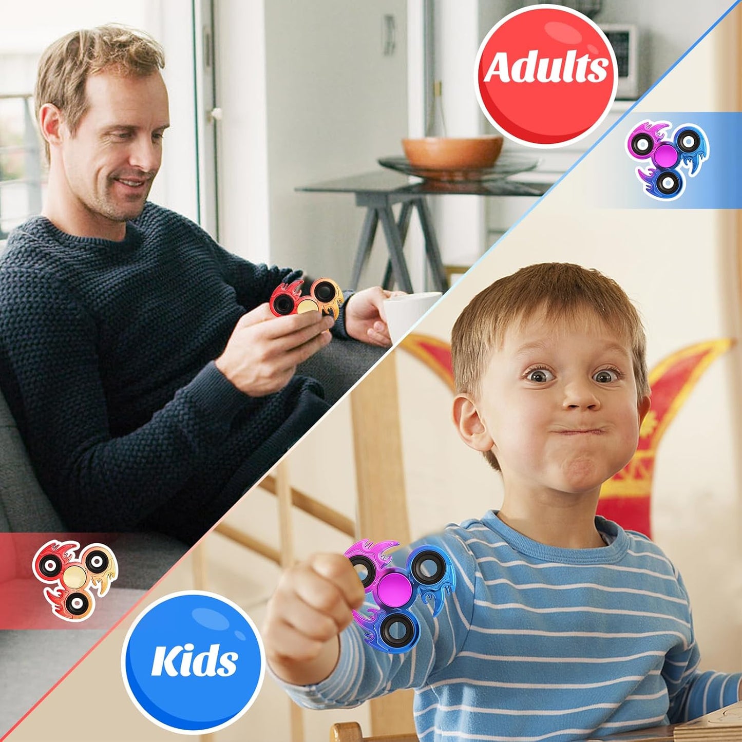 2 Pack Fidget Spinners, High Speed Precison Metal Hand Spinners for Focus, Streess Reduction and Boredom, Ideal for Enhancing Concentration and Killing Time