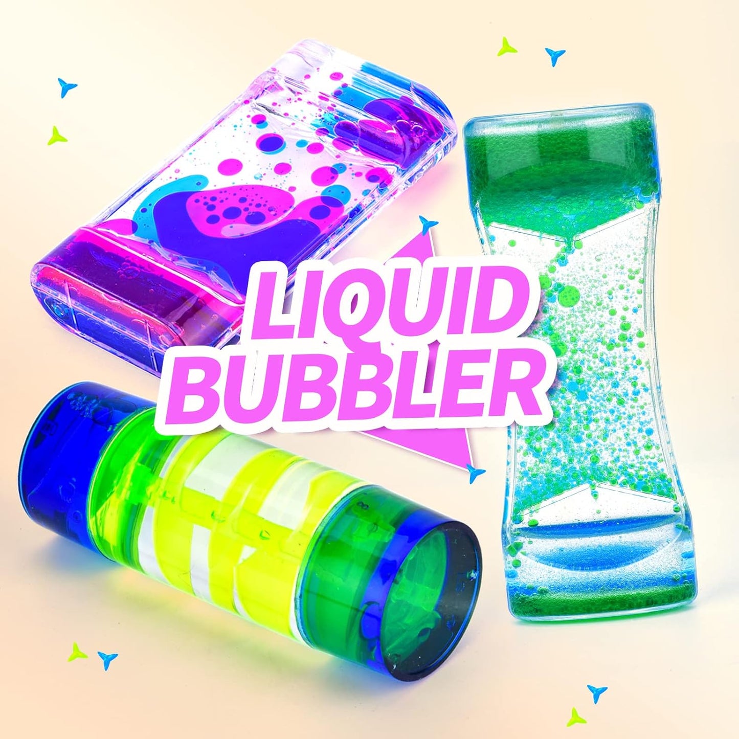 3 Types Liquid Motion Bubbler Liquid Timers for Kids Sensory Fidget Toys Small Calming Toy (Style-2)