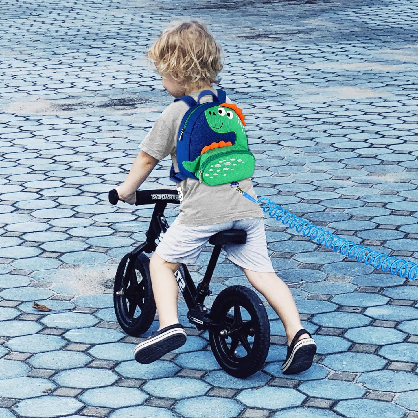 Accmor Toddler Harness Backpack Leash, Cute Dinosaur Backpacks with Anti Lost Wrist Link, Mini Child Leash Wristband Baby Protection for Walking, Keep Kids Close Tether Rein for Boys Aged 1-3 Years