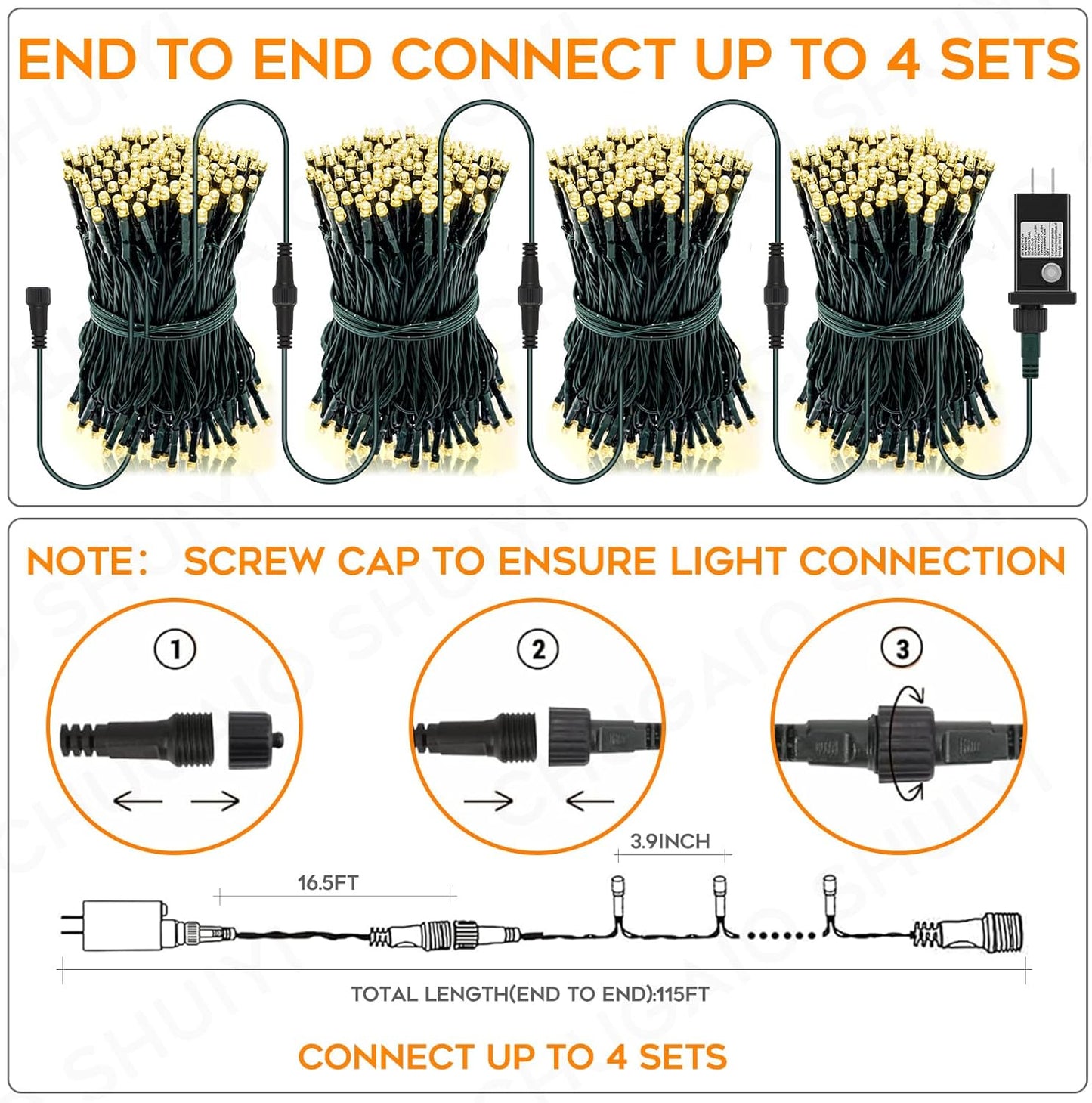 66FT 200 LED Christmas Light, Twinkle Xmas Lights with 8 Modes and Timer, Outdoor Waterproof Christmas Tree Lights for Room Bedroom Wedding Party Holiday Decorations, Warm White