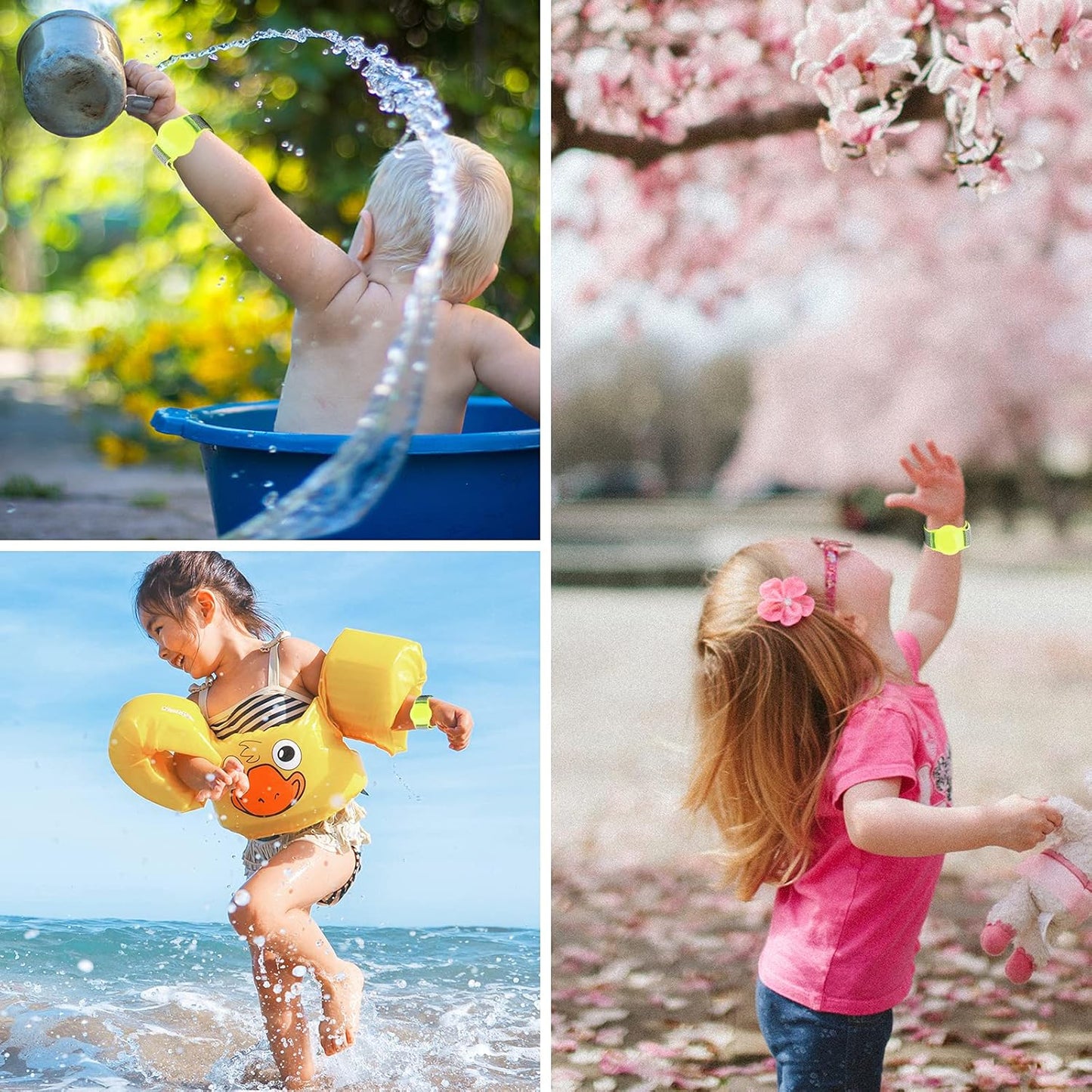 AirTag Bracelet for Kids, Apple Air Tag Protective Cover with Nylon Wristband, Anti Lost GPS Trackers Case Cover Elastic Watch Band for Toddlers Girls Boys Elders (Green)