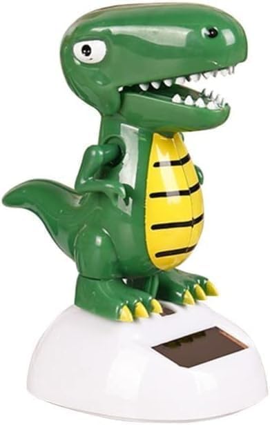 Green Solar Powered Dancing Dinosaur，Swinging Dancer Toy,No Battery Required,Desk and Dashboard Decor Home Decor Birthday Gifts Solar Power Kits Learning and Education，Car Bobble Head Dashboard