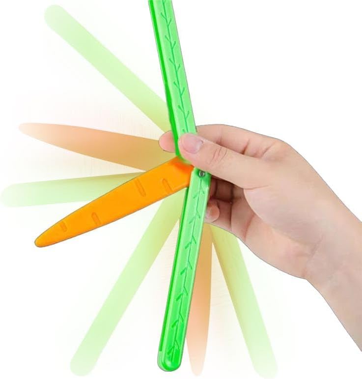 8Pcs Carrot Fidget Knife Toy Set, Butterfly Fidget Knife Toy, Nunchaku Toy, Carrot Hammer Toy, Colorful and Novel Shape,Made with 3D Printing Technology ,Perfect Stress Relief Toy Set