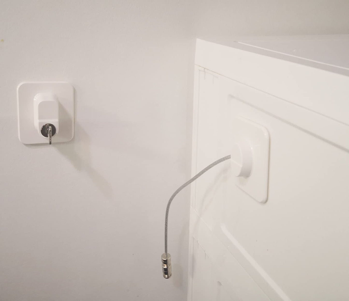 YEYA Upgraded No Drill Anti Tip Furniture Wall Anchors for Baby Proofing White 4 Pack