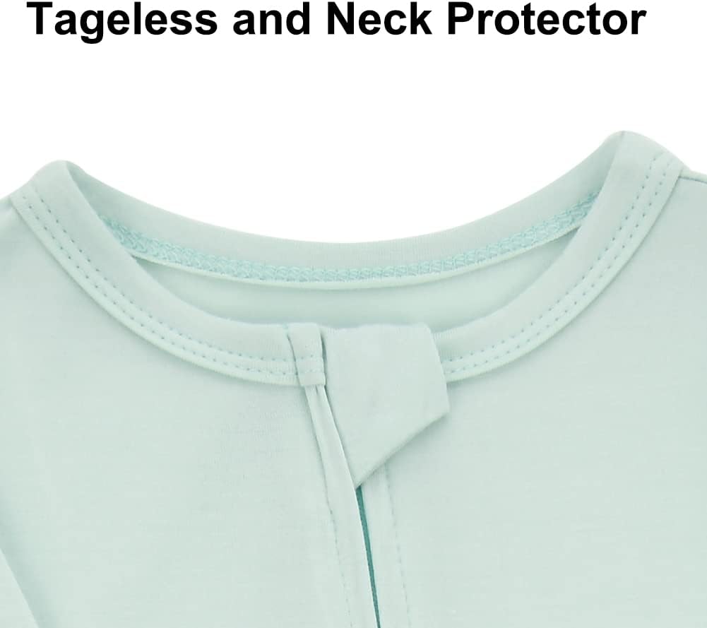 Aablexema Baby Footless Pajamas Zipper with Mitten, Rayon from Bamboo, Infant Long Sleeve Romper Pjs