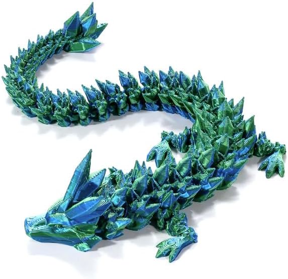 3D Printed Dragon Egg, 12inch Dragon Fidget Toys with Wings Easter Basket Stuffers Executive Desk Toys Crystal Dragon for Autism/ADHD Home Office Decor