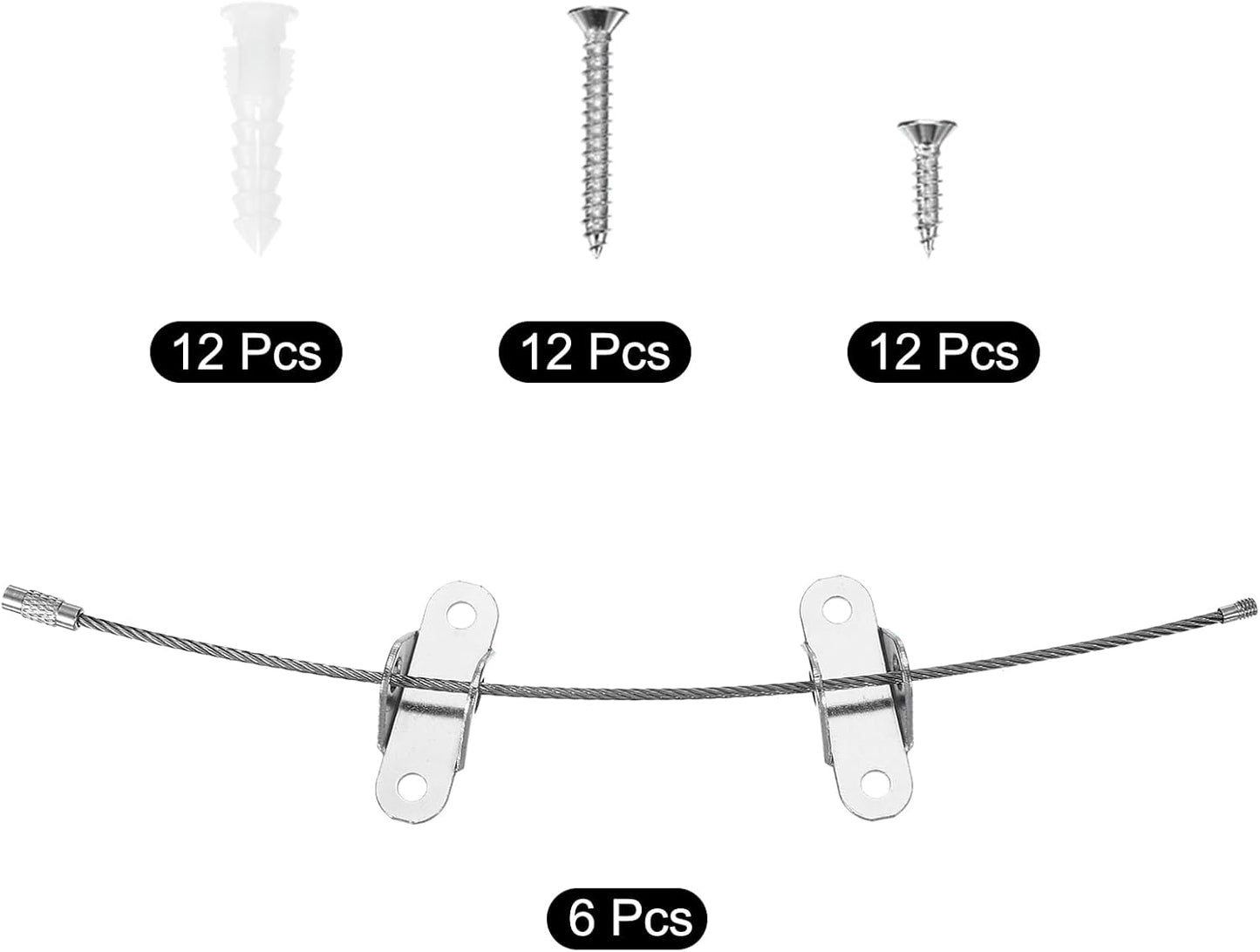 MECCANIXITY Furniture Anchors, 8 Inch Anti Tip Furniture Anchors Stainless Steel Furniture Securing Wall Anchors for Earthquake Straps Home Safety, Silver 6 Sets
