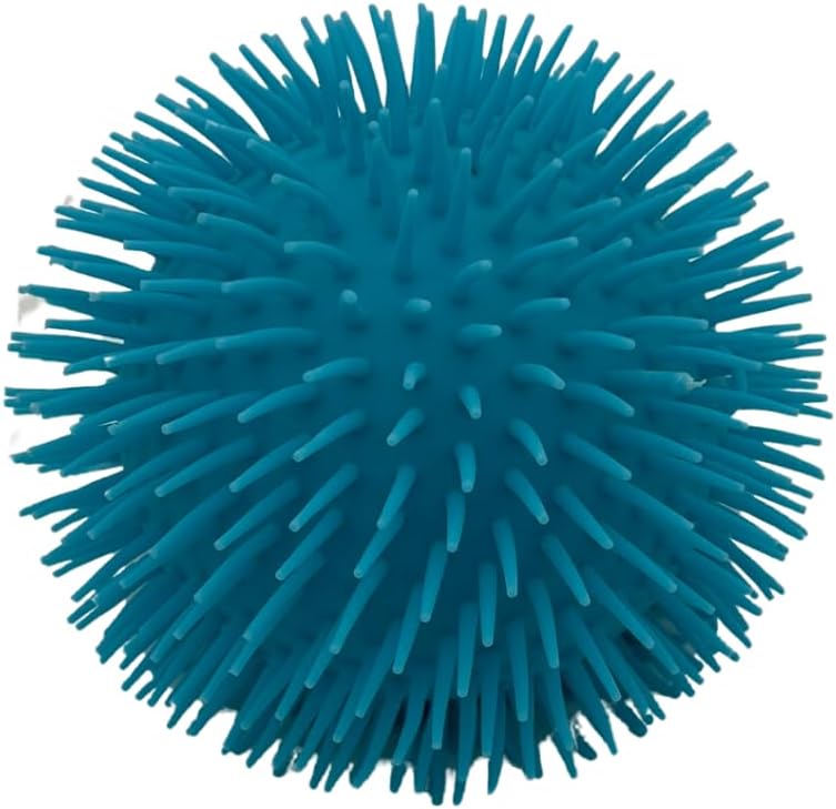 8" Neon Jumbo Puffer Fidget Stretchy Light Up Pon Pon Ball (Blue)