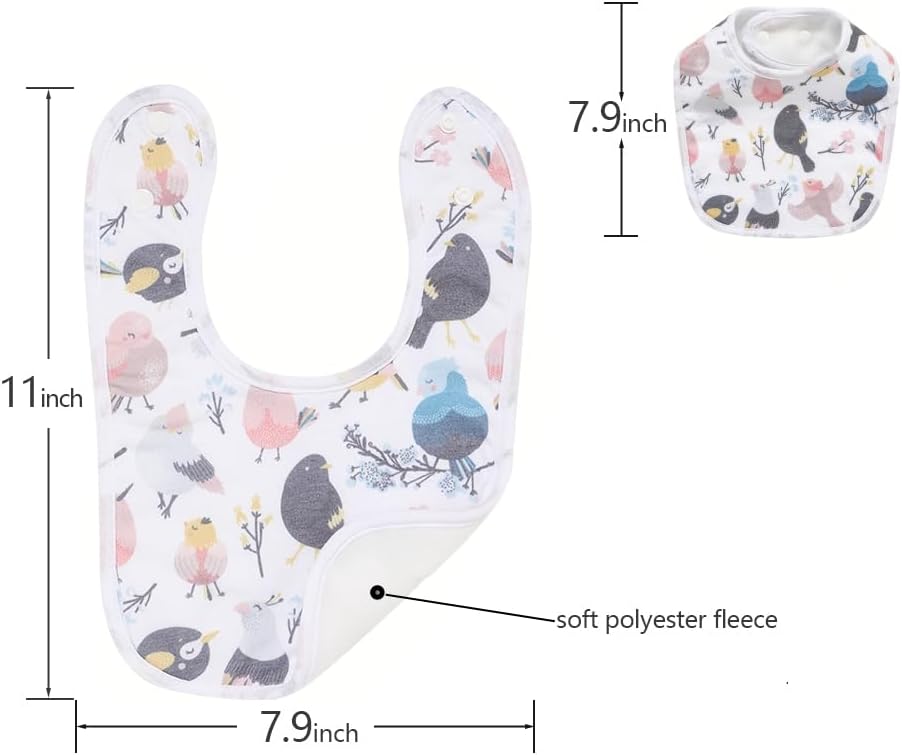 7 Pack Baby Cotton Absorbent Bibs for Drooling Teething