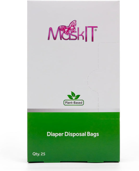 MaskIT Diaper Disposal Bags | Eliminate Odor With Our Patented Odor Blocking Diaper Disposal Bags | Fits All Baby Diapers and Most Adult Diaper Sizes | Plant-Based, Made in the USA, Woman Owned