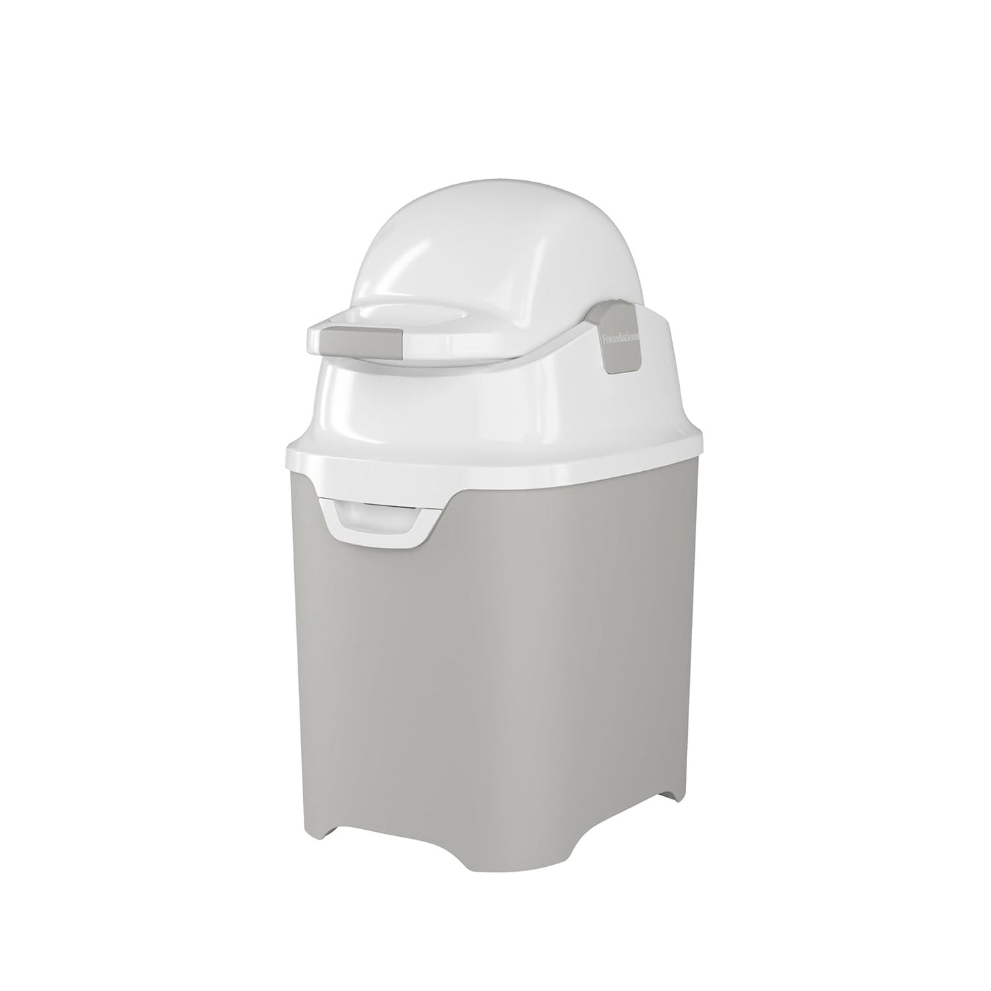 Foundations Mini Diaper Pail with Airtight Lid - Durable & Odorless Diaper Disposal, Large Capacity, Holds up to 30 Newborn Diapers, Refill with Any Bags - Gray