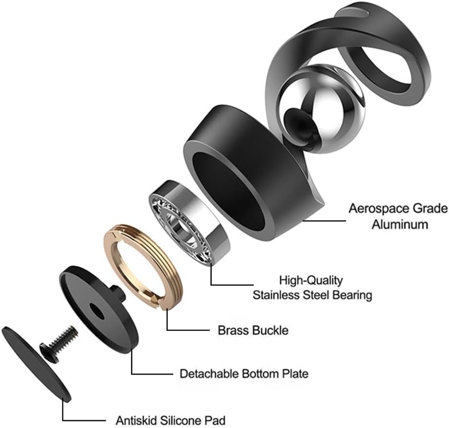 Aerospace Aluminum Adult Fidget Spinner: Optical Illusion Desk Toy, Gravity-Defying Metallic Shape, Stainless Steel Sphere, Stress Relief Kinetic Sculpture (Gray Silver)