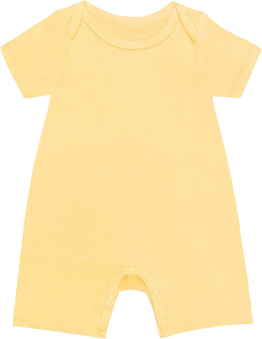 GUISBY Rayon Baby Pajamas, Short Sleeve Footless Rompers, Snap Closure Sleeper for Boy Girls