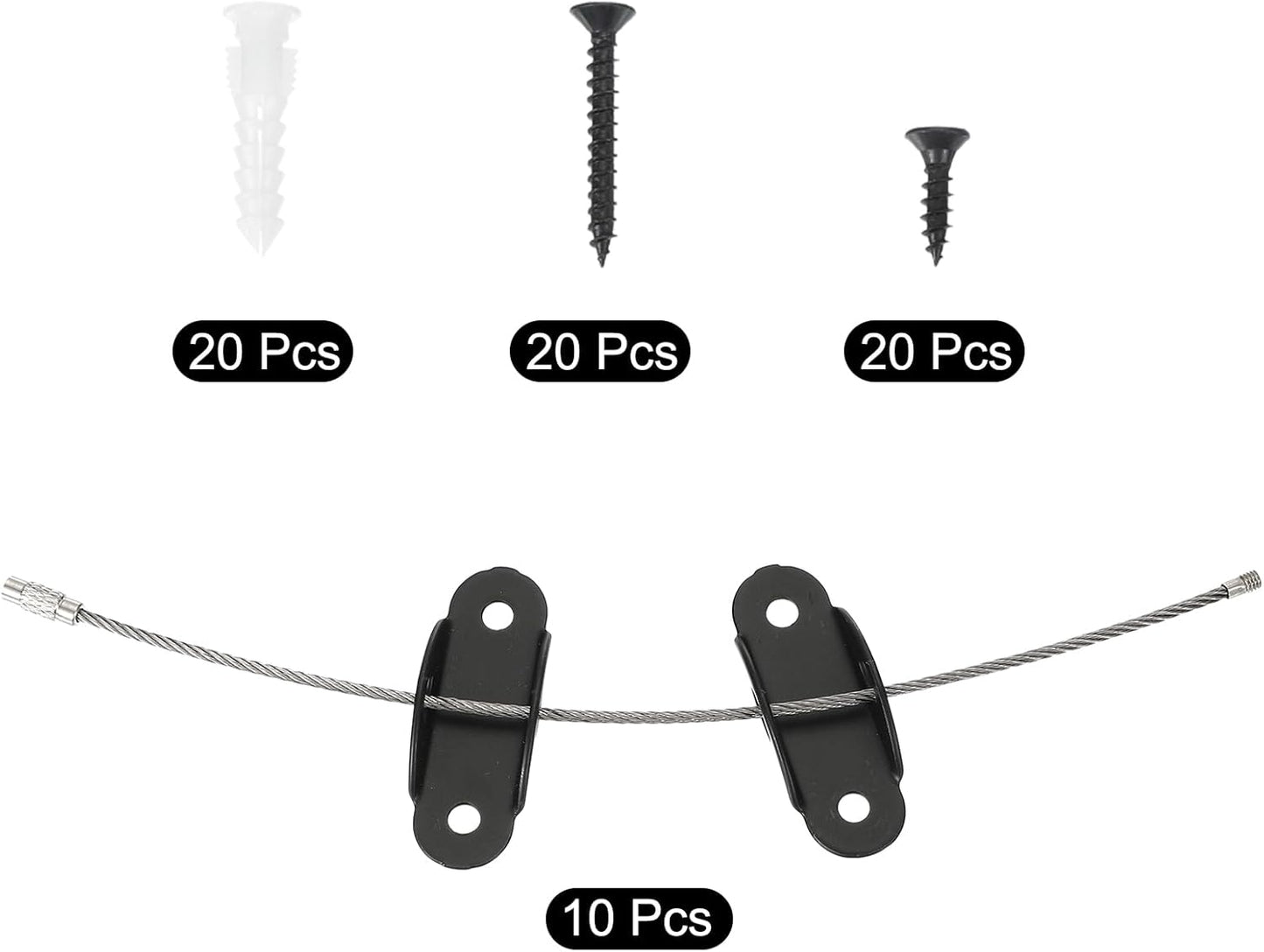 MECCANIXITY Furniture Anchors, 8 Inch Anti Tip Furniture Anchors Stainless Steel Furniture Securing Wall Anchors for Earthquake Straps Home Safety, Black 10 Sets