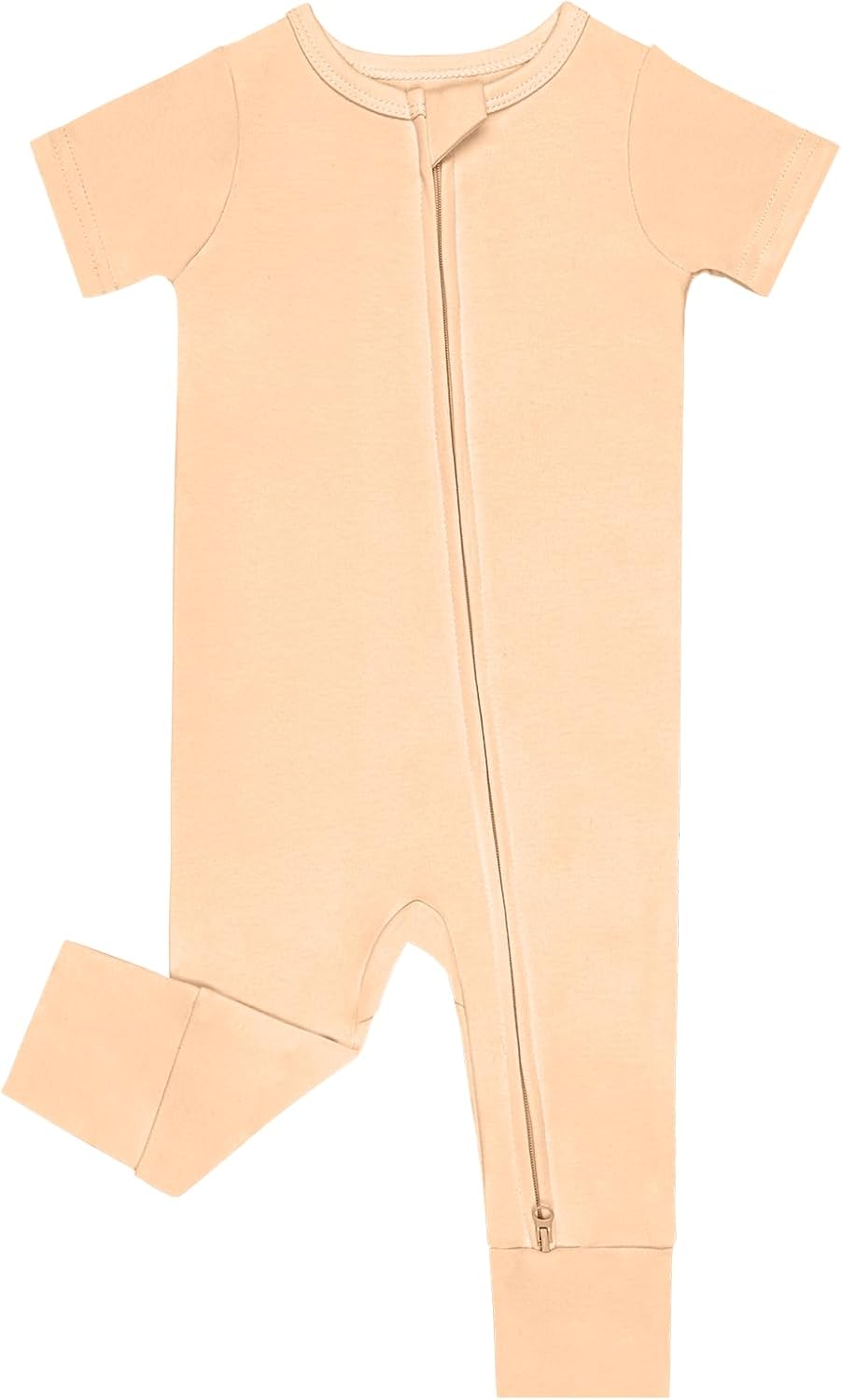 GUISBY Footless Short Sleeve Baby Pajamas with Zipper Cotton Infant Sleepwear