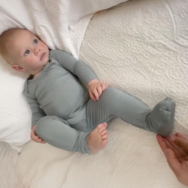 GUNAMUNA Unisex Baby Toddler Ultra-Soft Convertible Pajama, Footie or Romper Sleeper with Diaper Zipper, Newborn to 24 Months