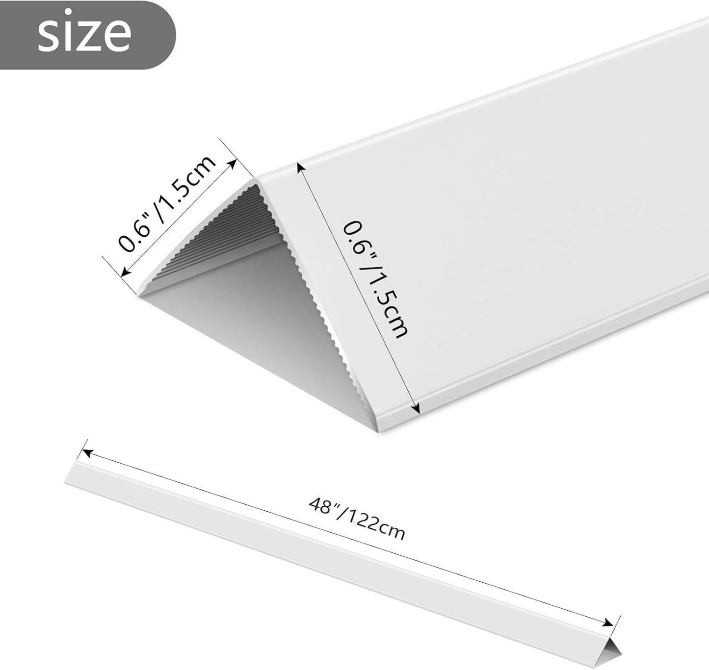 Aluminium Alloy Metal Corner Guards 10 Pcs Wall Corner Protector 0.6" x 0.6" x 48" Wall Corner Protection Decoration White Pack of 10 Corner Guards 20 Ga/1 mm Thickness