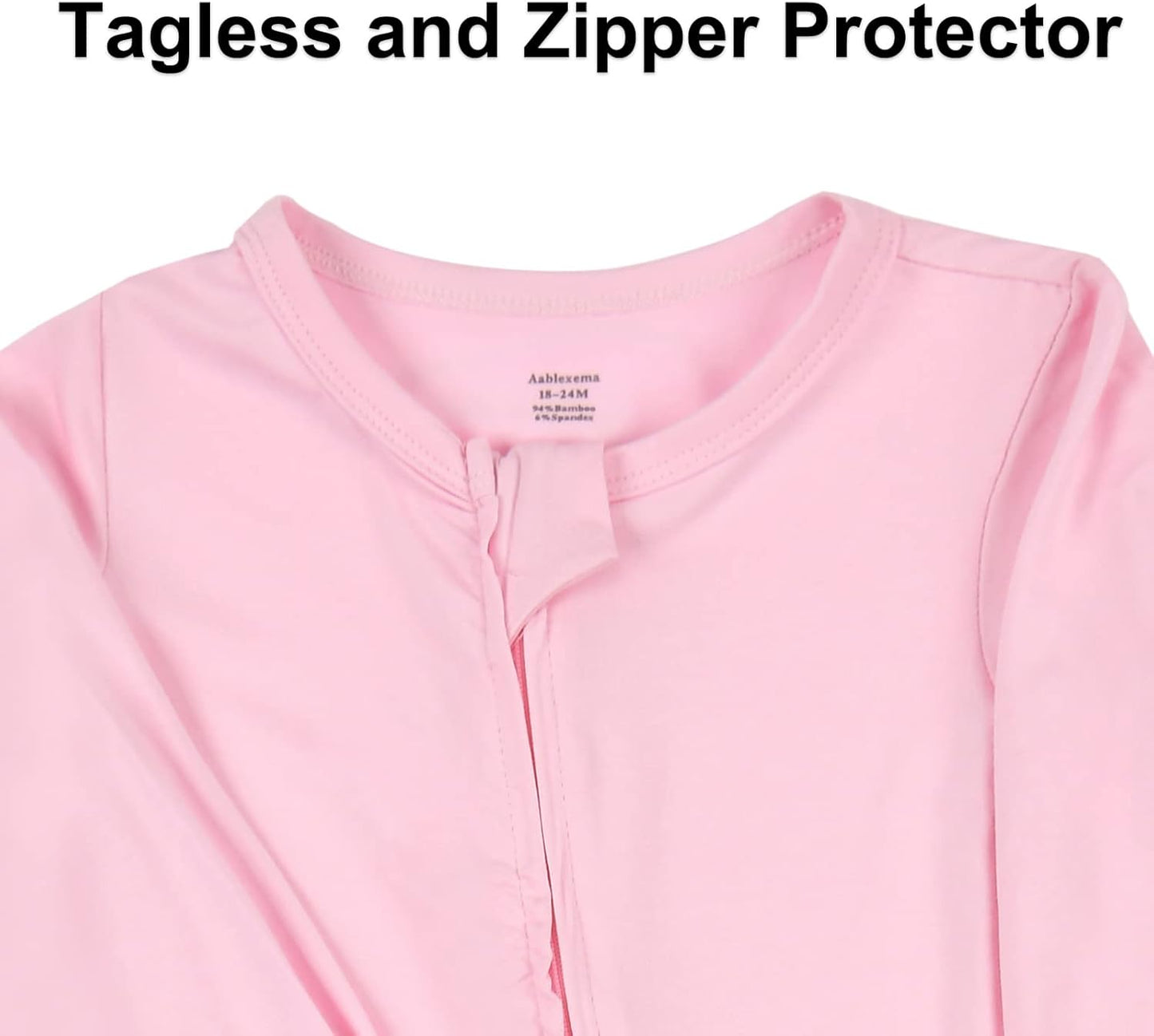 Aablexema Baby Footless Pajamas Zipper with Mitten, Rayon from Bamboo, Infant Long Sleeve Romper Pjs