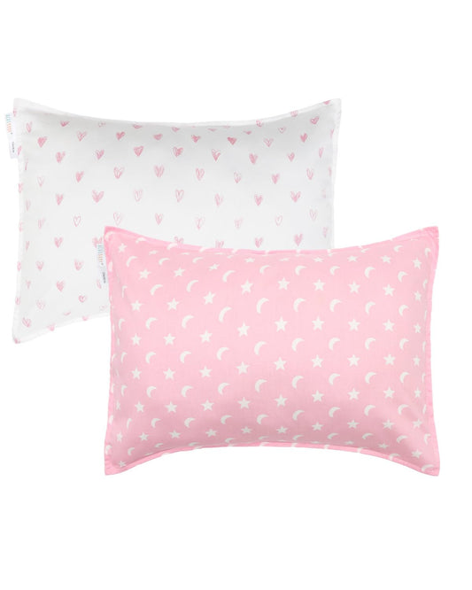 ALVABABY Toddler Pillowcases 2 Pack Organic Cotton Kids Pillow Cover Fit 13"x 18" or 12"x25" Envelope for Girl Boy Sleepy Travel