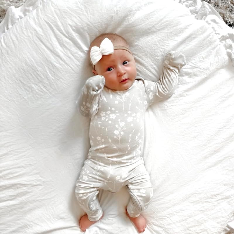 GUNAMUNA Unisex Baby Toddler Ultra-Soft Convertible Pajama, Footie or Romper Sleeper with Diaper Zipper, Newborn to 24 Months