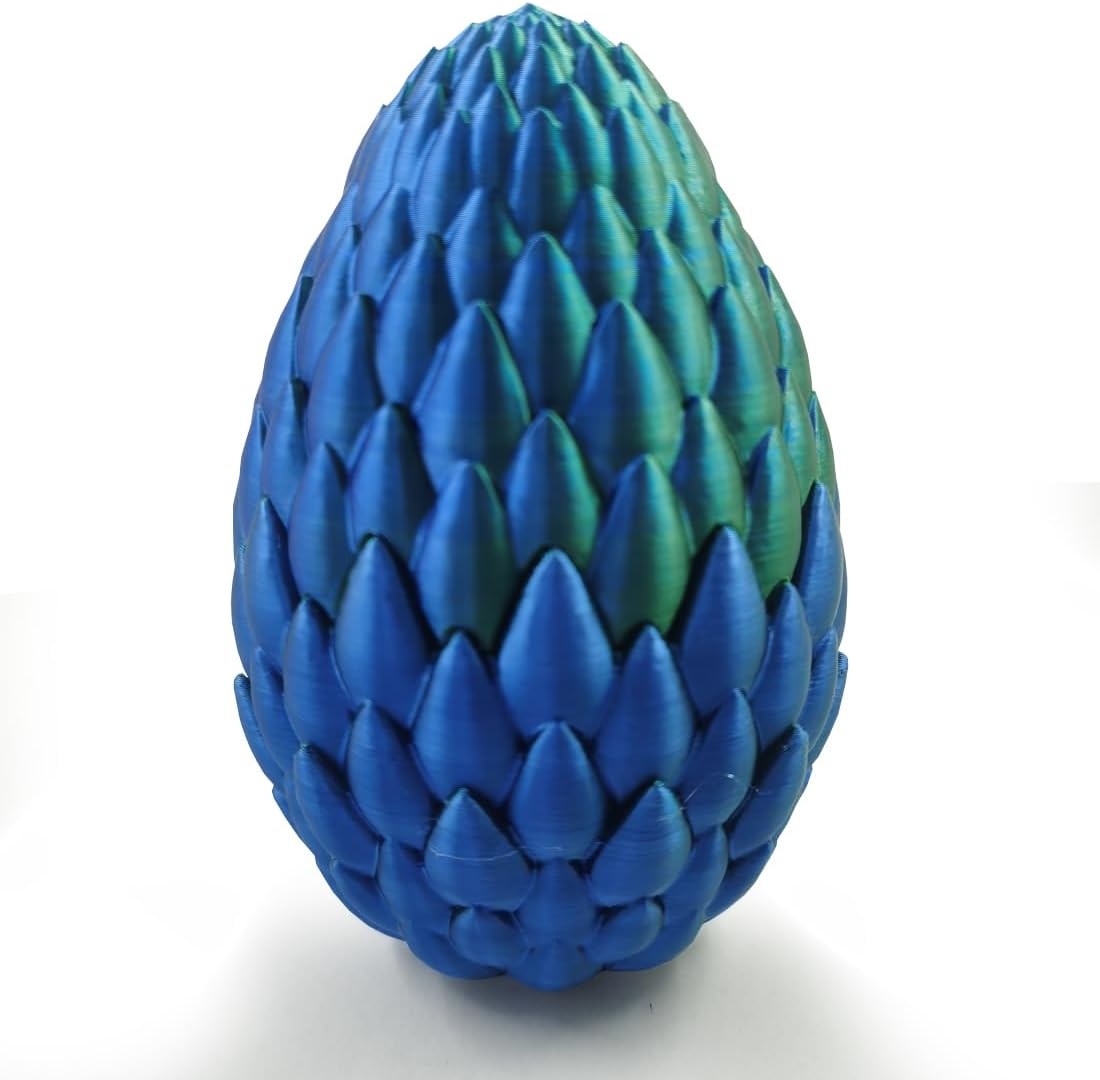 3D Printed Dragon in Egg,Full Articulated Dragon Dragon with Dragon Egg,Flexible Joints Suitable for Administrative Desk (Blue&Green)