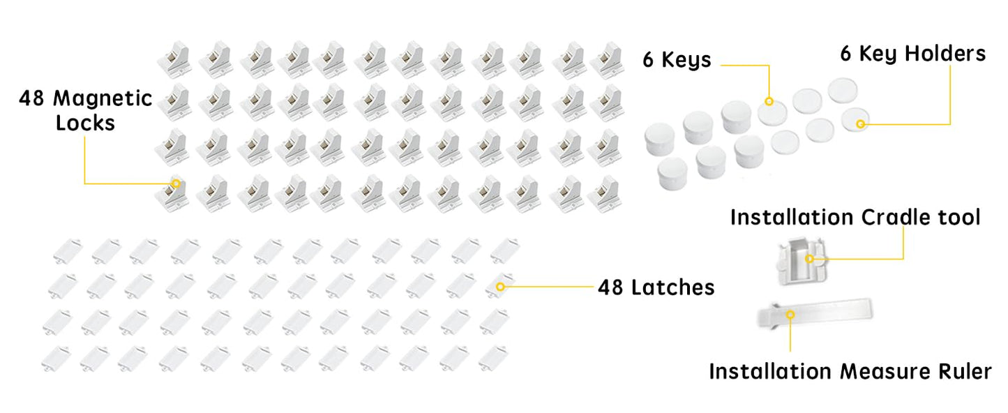 Vmaisi Magnetic Cabinet Locks for Babies (Standard, Count, 48.00)