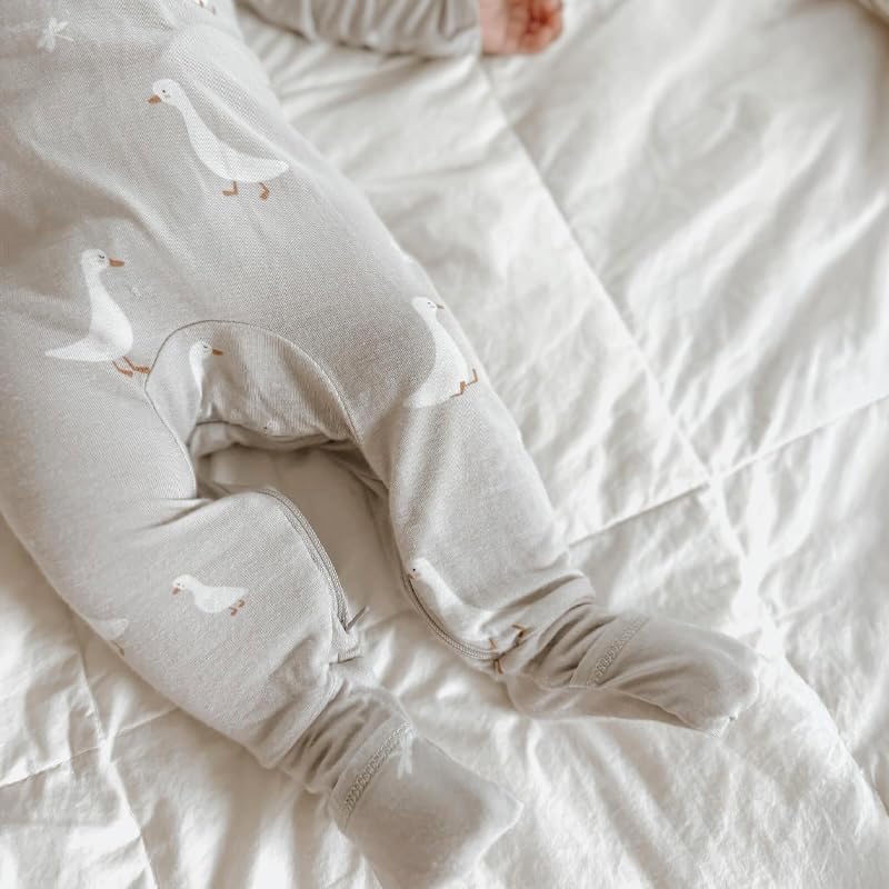 GUNAMUNA Unisex Baby Toddler Ultra-Soft Convertible Pajama, Footie or Romper Sleeper with Diaper Zipper, Newborn to 24 Months