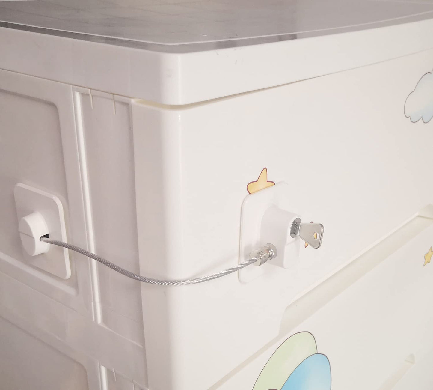 YEYA Upgraded No Drill Anti Tip Furniture Wall Anchors for Baby Proofing White 4 Pack