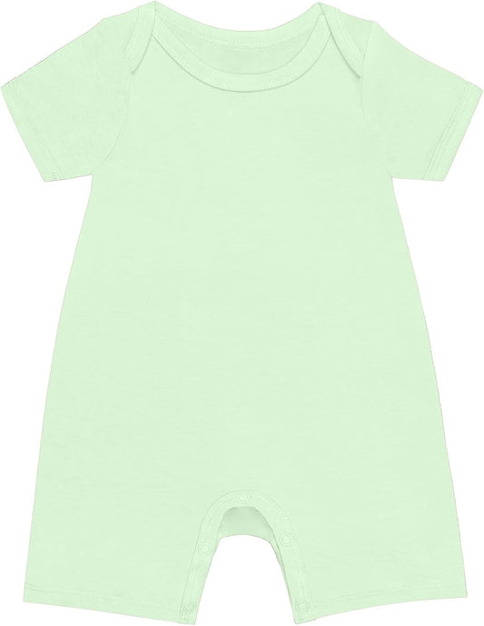 GUISBY Rayon Baby Pajamas, Short Sleeve Footless Rompers, Snap Closure Sleeper for Boy Girls