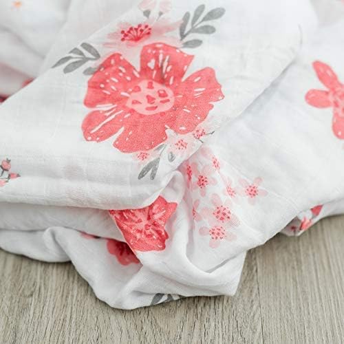 GRACED SOFT LUXURIES Premium Muslin Baby Swaddle Blankets 2 Pack | Large 47 x 47 inch | 100% Cotton Muslin Newborn Infant Swaddle Receiving Blanket Wrap (Summer Daisies)